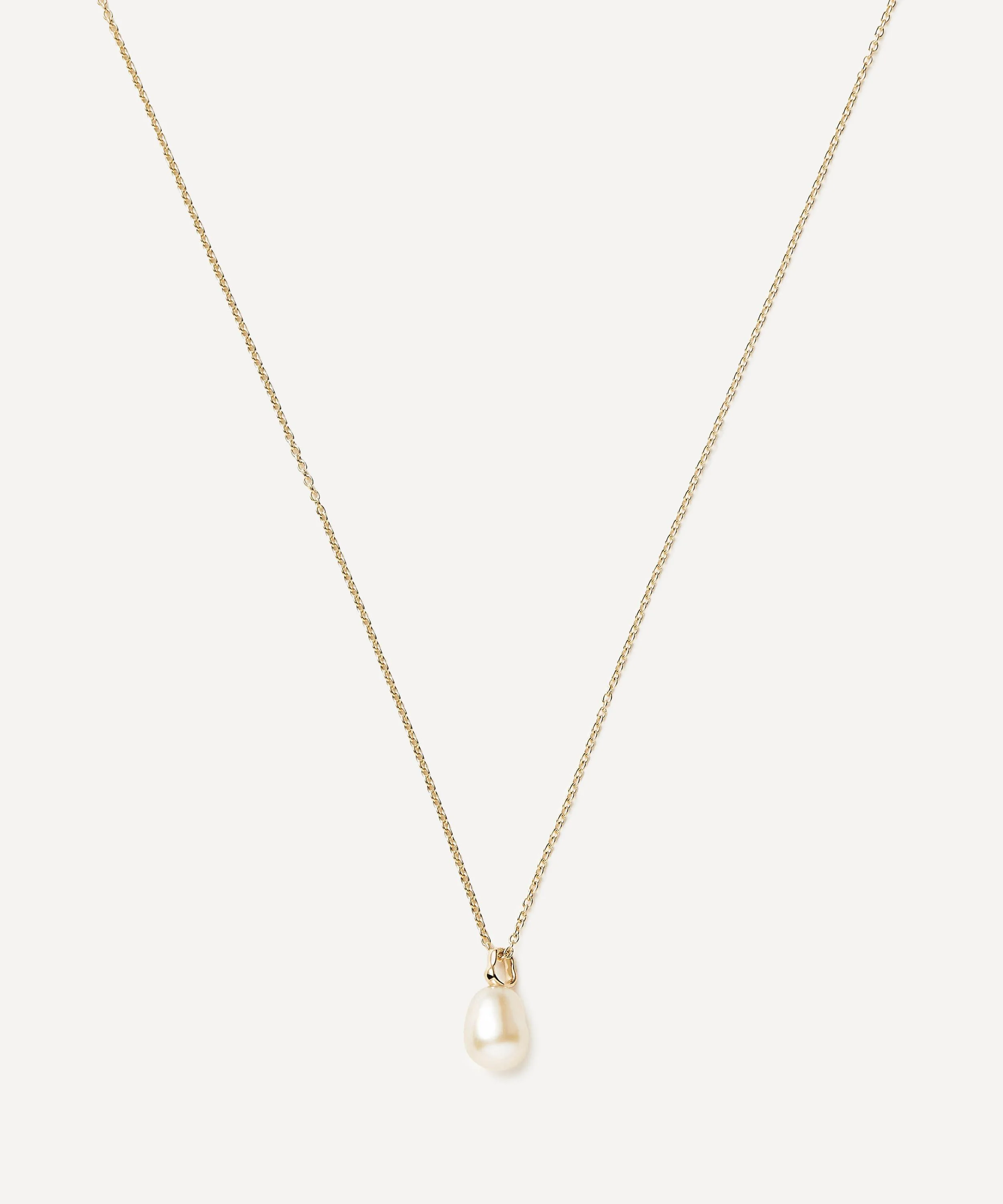 14ct Gold Fine Baroque Pearl Pendant Necklace - 1