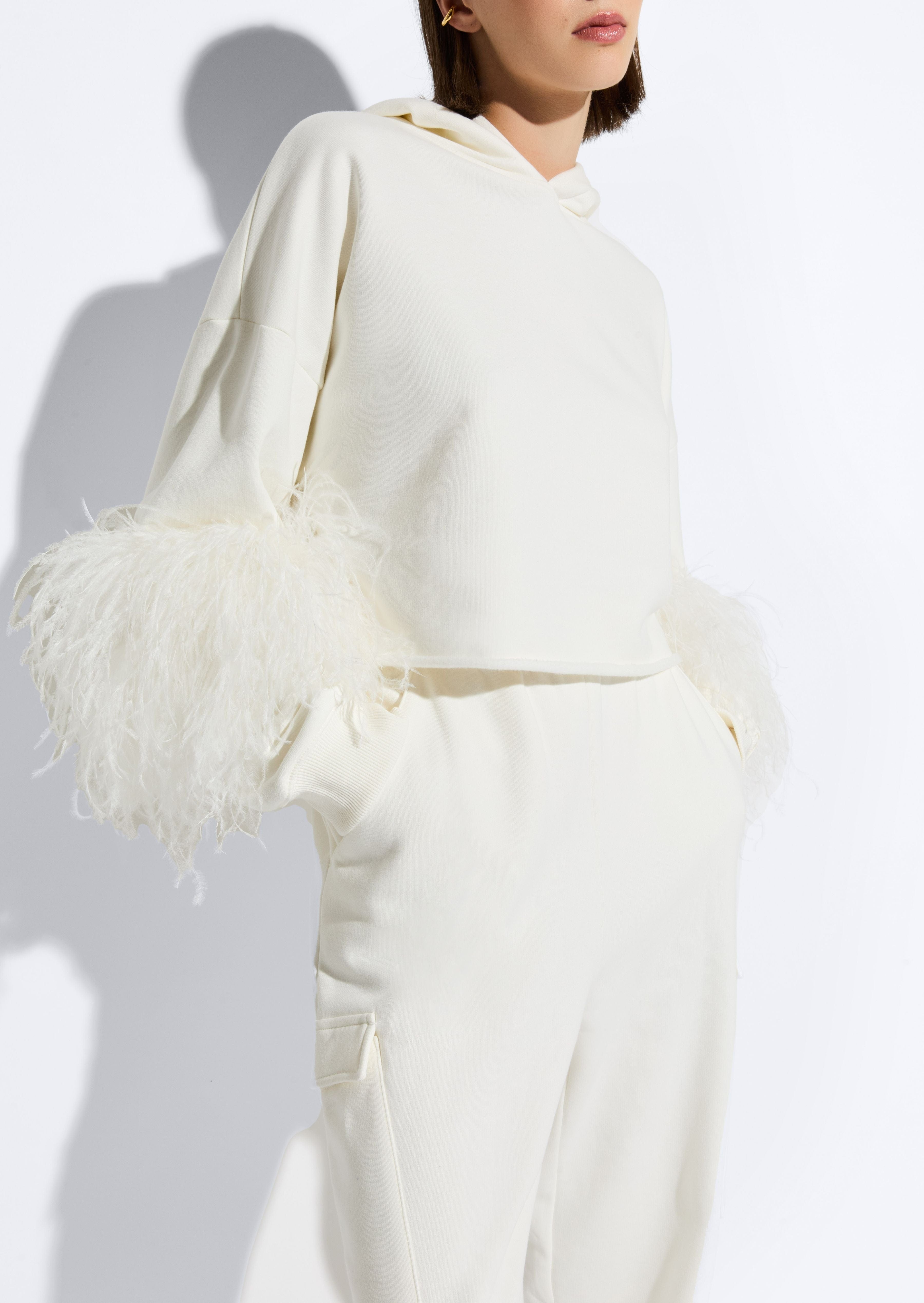 Cotton Sweatshirt With Feathers - 4