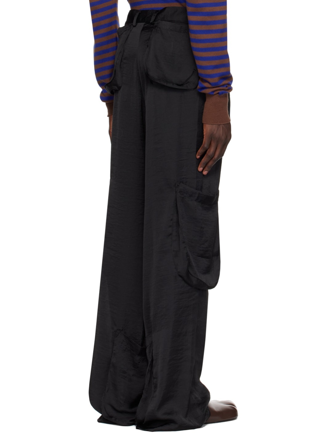 Black Patch Pocket Cargo Pants - 3