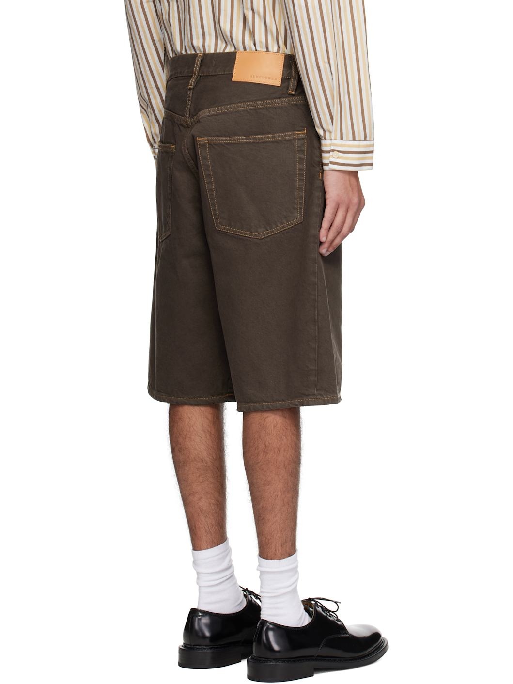 Brown Wide Twist Shorts - 3