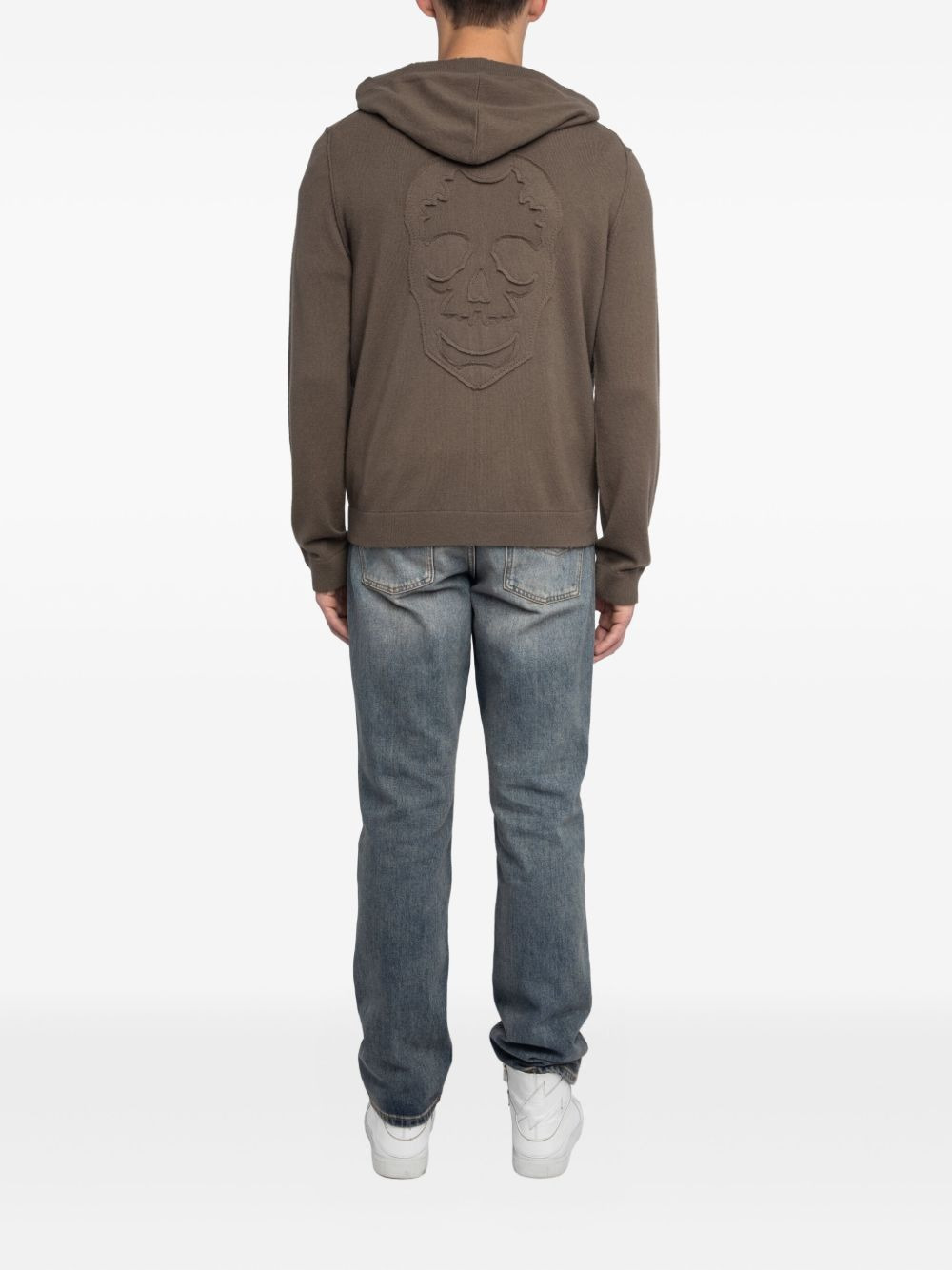 wool zip-up sweater - 3