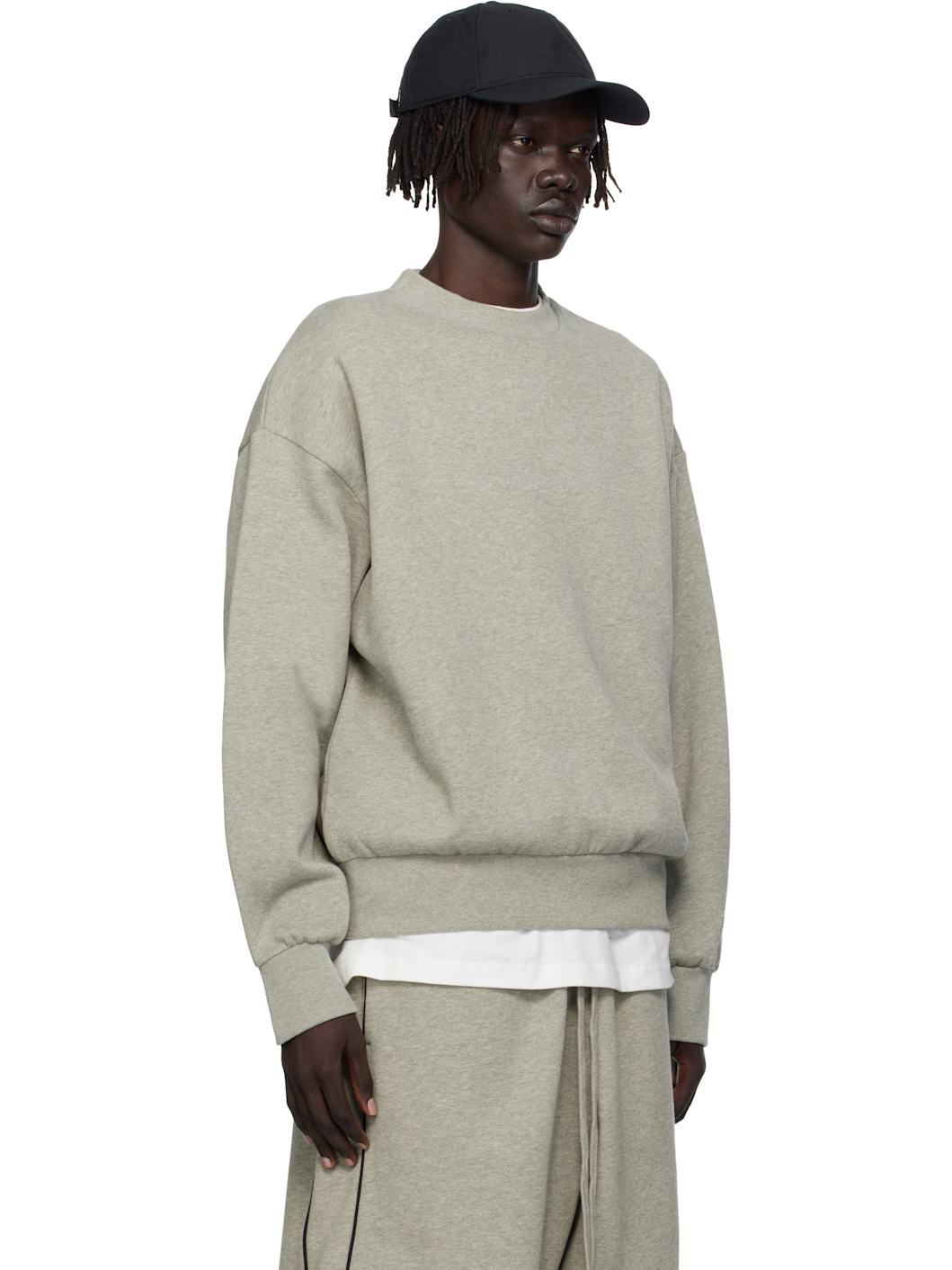 Gray Classic Fit Fleece Crewneck Sweatshirt - 2