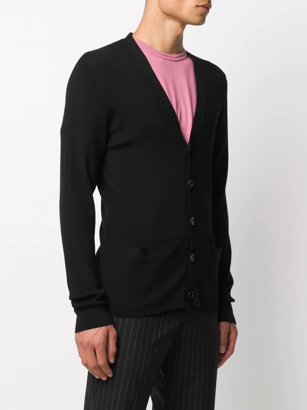 button-down fitted cardigan - 3