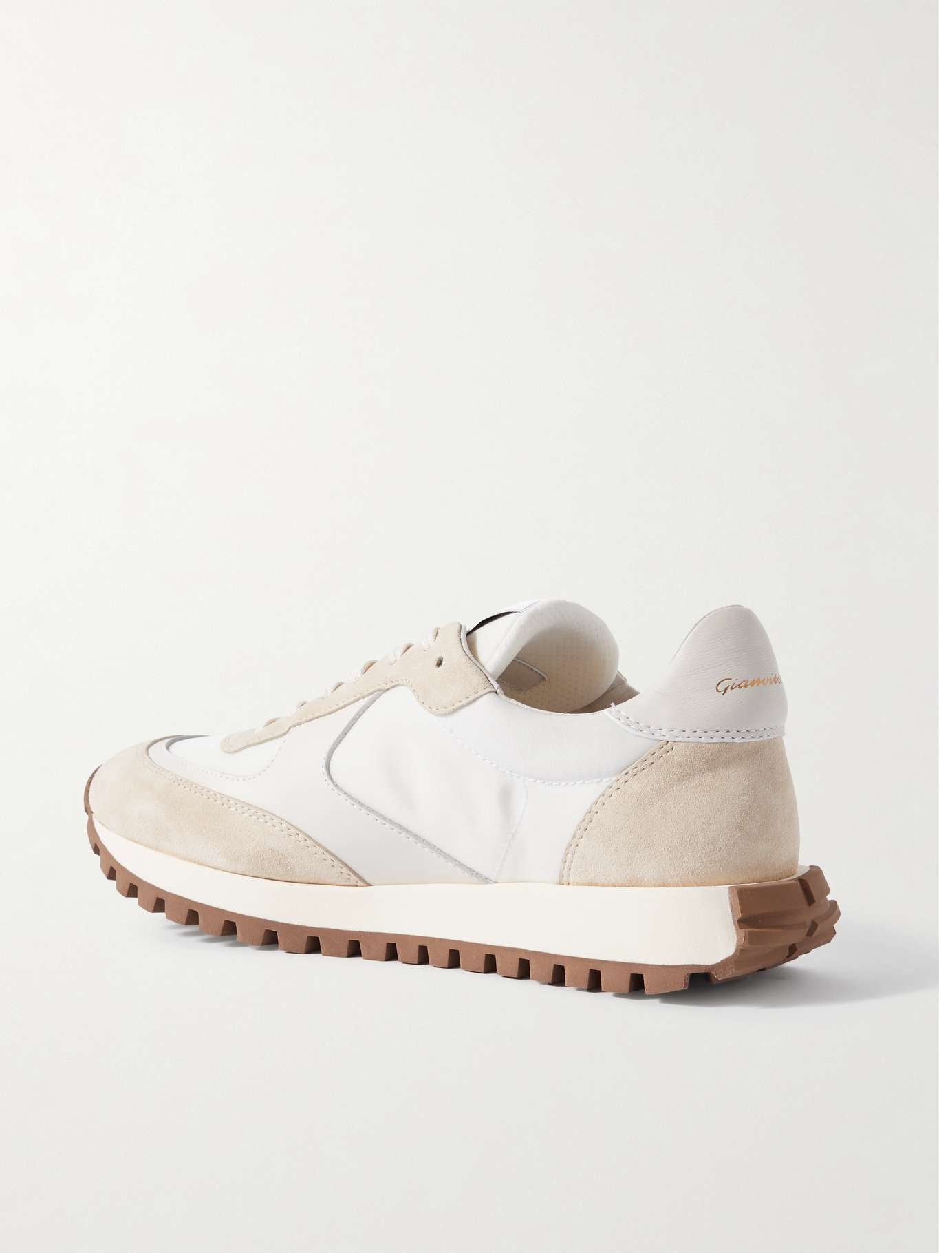 Gravel suede, leather and shell sneakers - 3