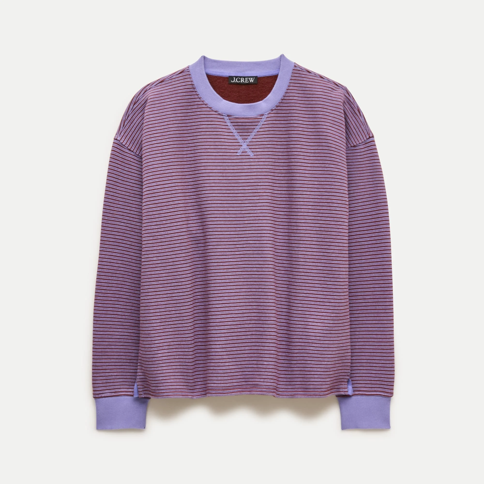 Vintage fleece relaxed sweatshirt in stripe - 1