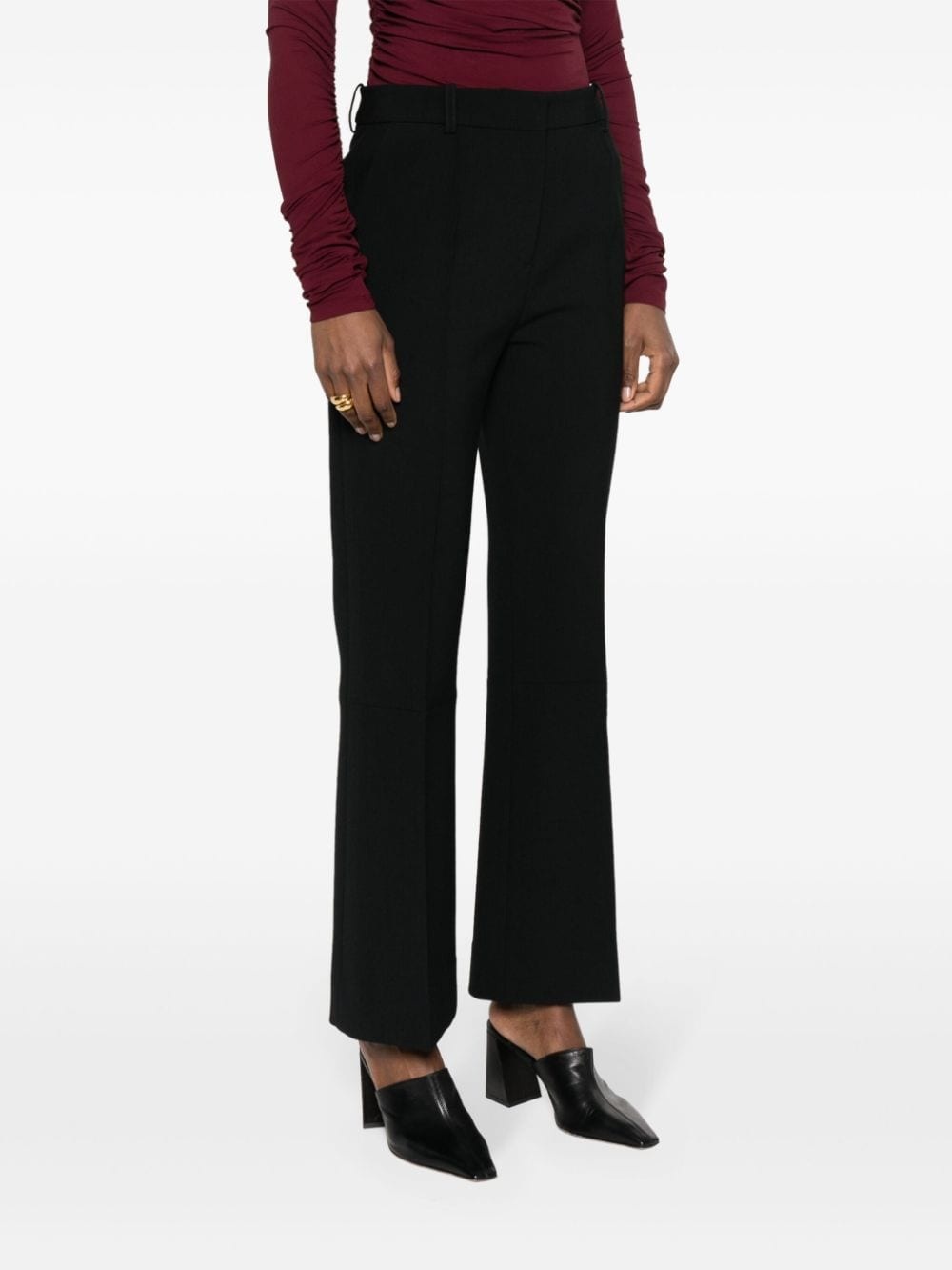 raised-seam flared trousers - 3