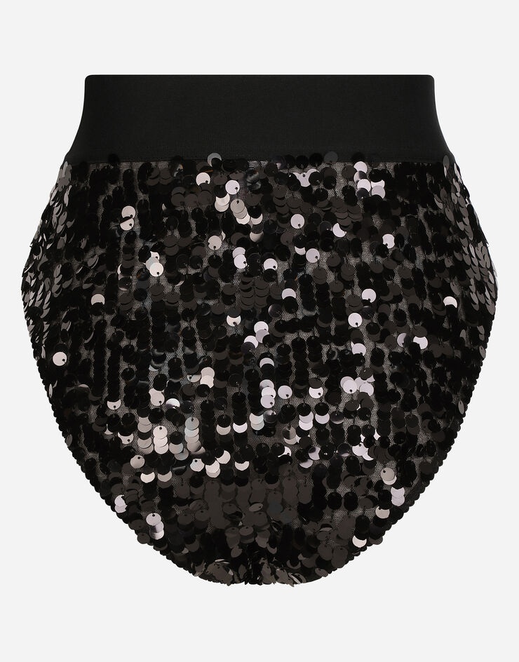 High-waisted sequined briefs - 2