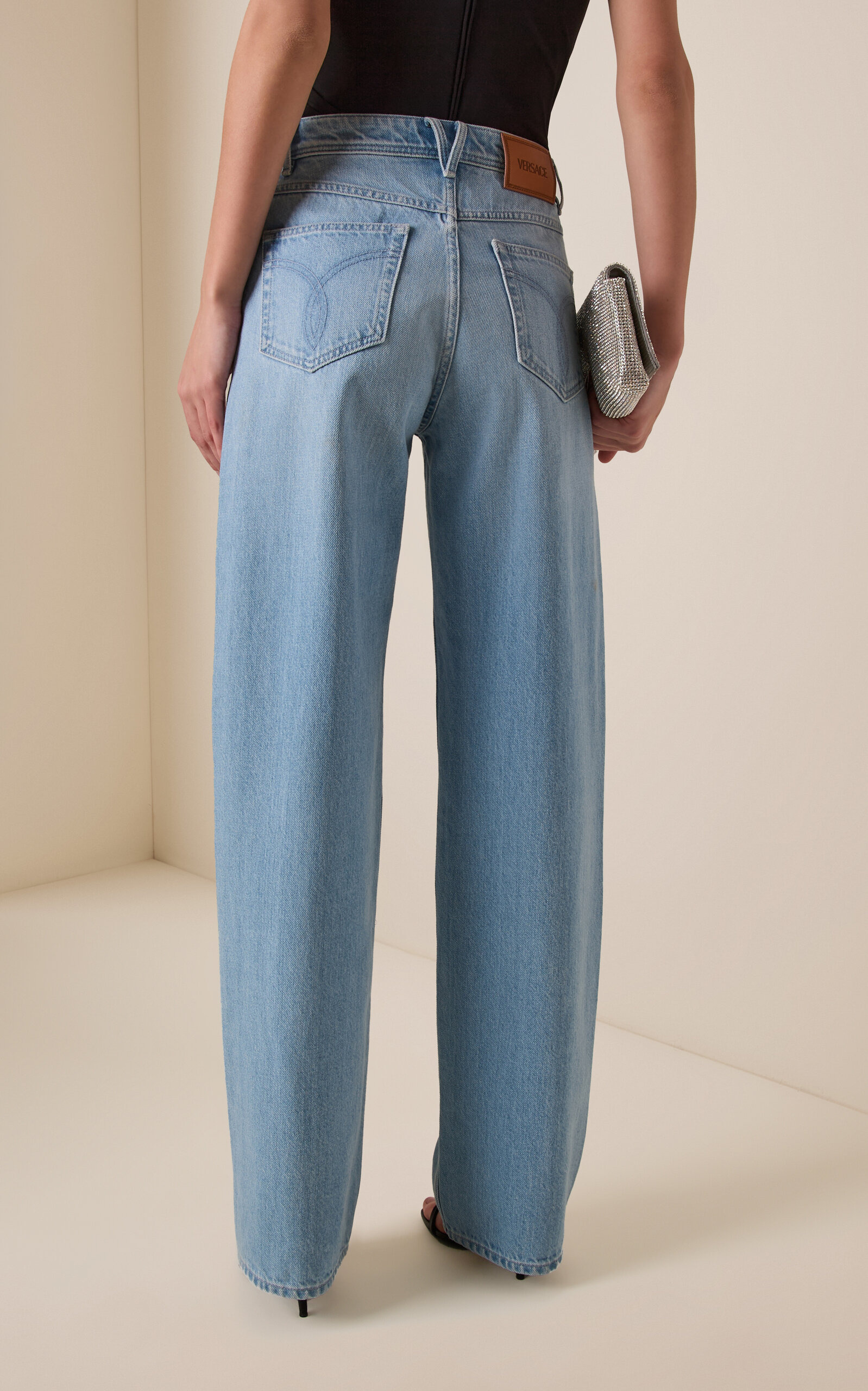 Embellished Rigid High-Rise Straight-Leg Jeans blue - 4