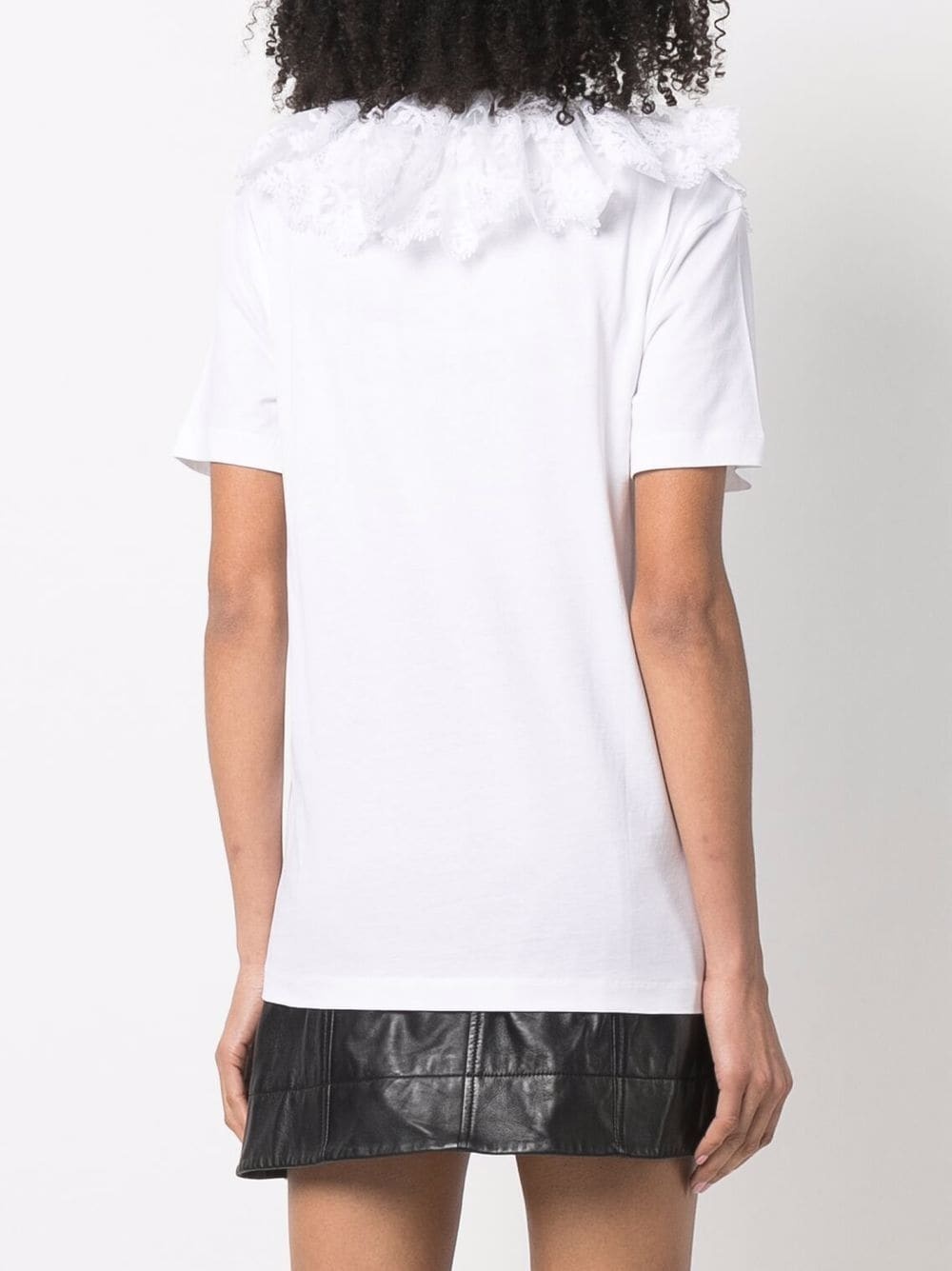 detachable lace-collar T-shirt - 4