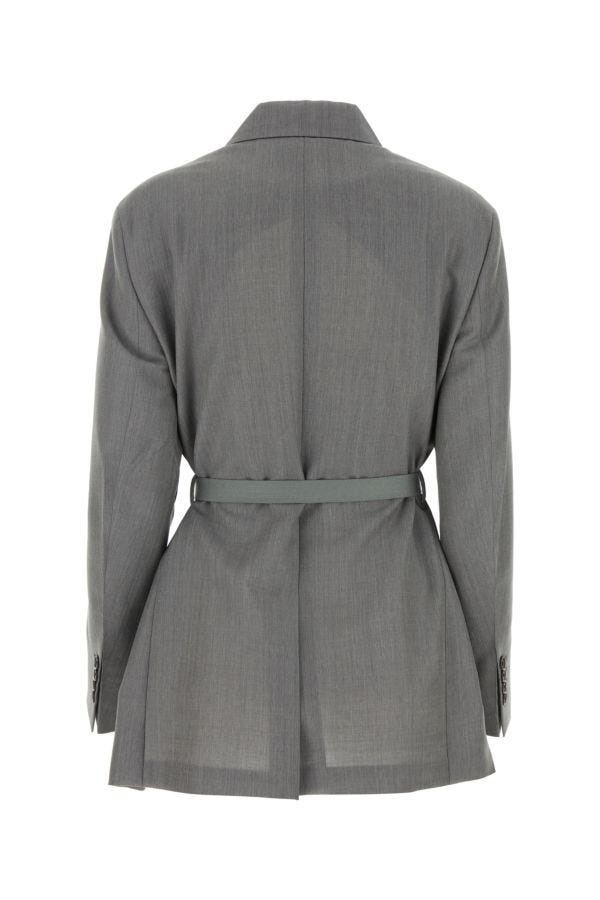 Prada Woman Grey Mohair Blend Blazer - 2