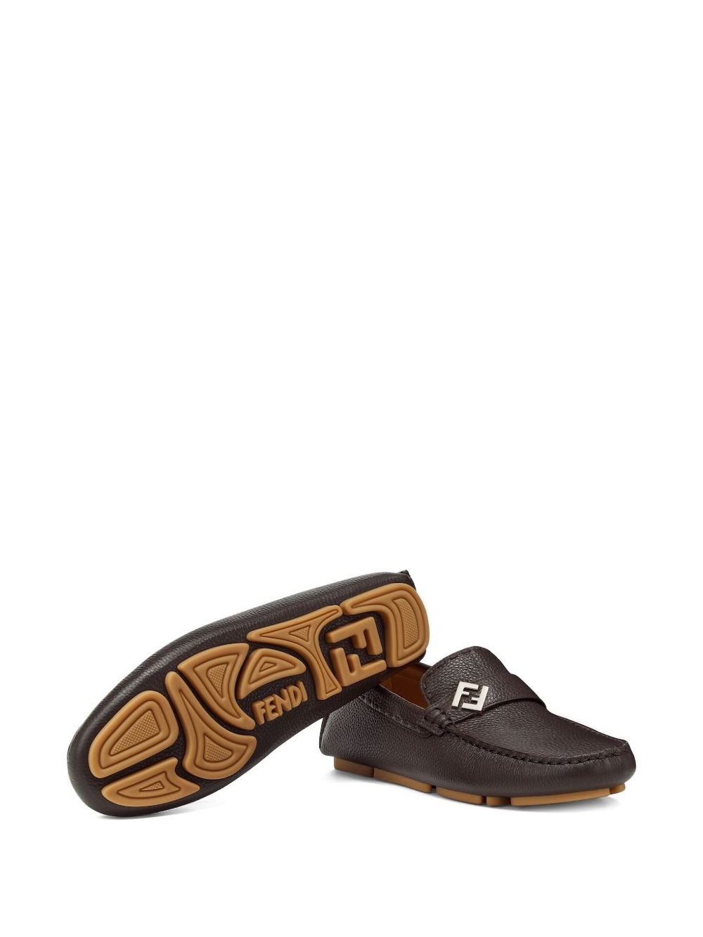 FF-detail leather loafers - 2