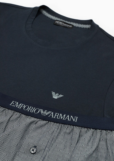 EMPORIO ARMANI Comfort-fit jacquard-pattern pyjamas with boxers outlook