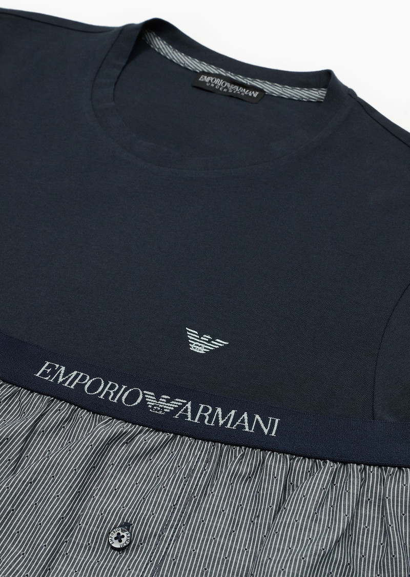EMPORIO ARMANI Comfort-fit jacquard-pattern pyjamas with boxers outlook