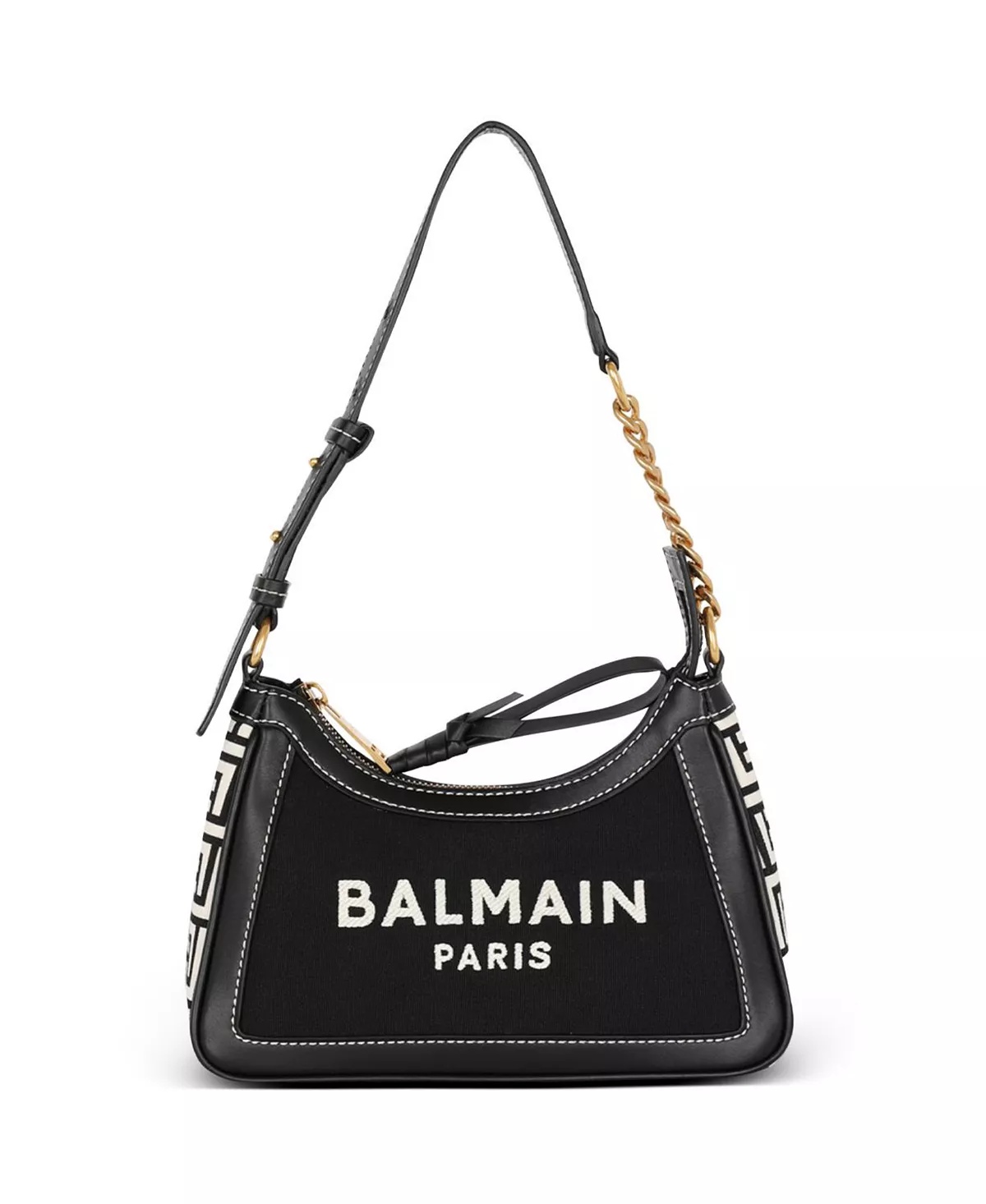 Women's B-Army Handbag in Monogrammed Canvas and Leather - 1