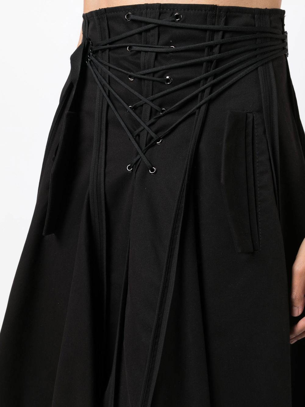 lace-up asymmetric skirt - 5