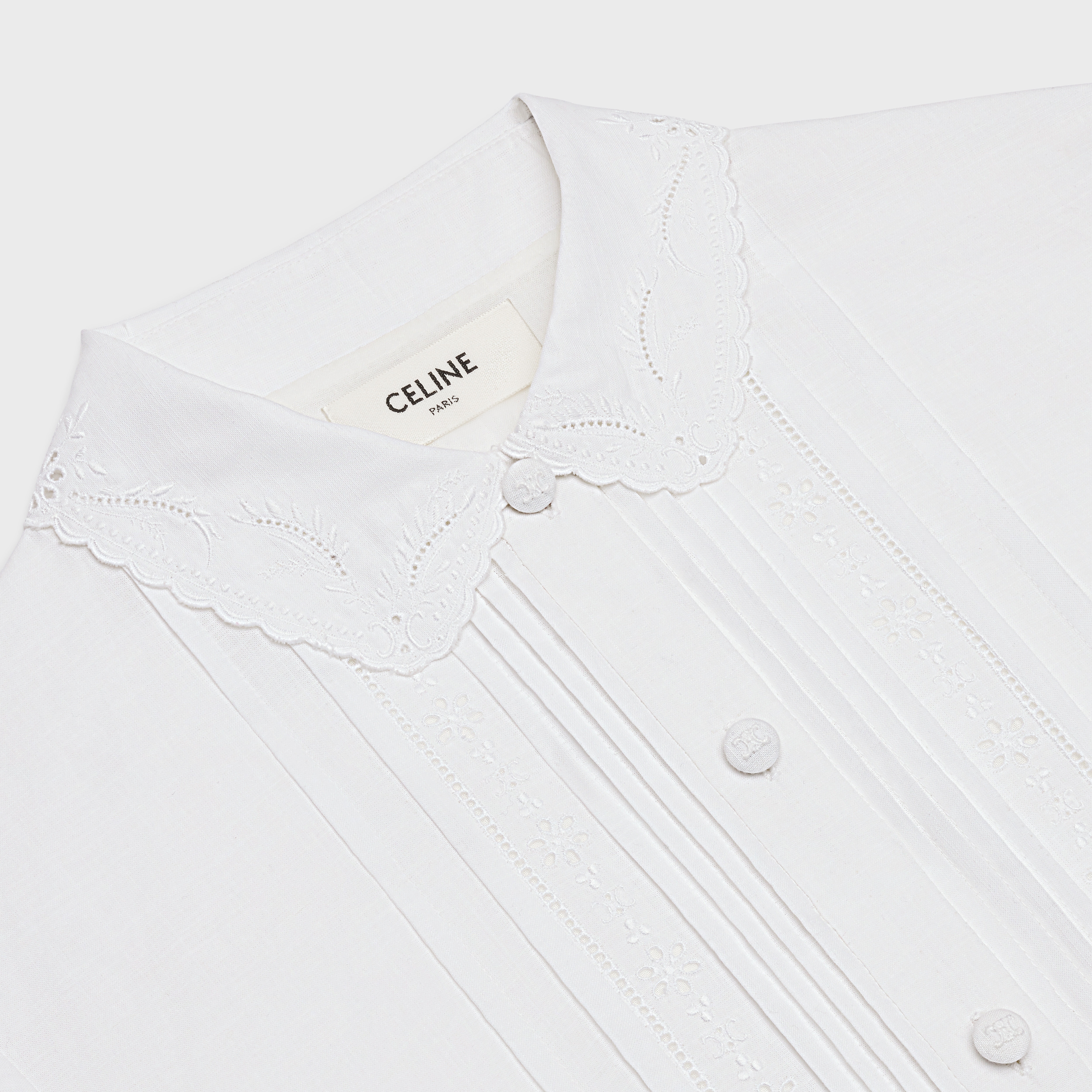 DRESS WITH PUFFED SLEEVES IN BRODERIE ANGLAISE - 3