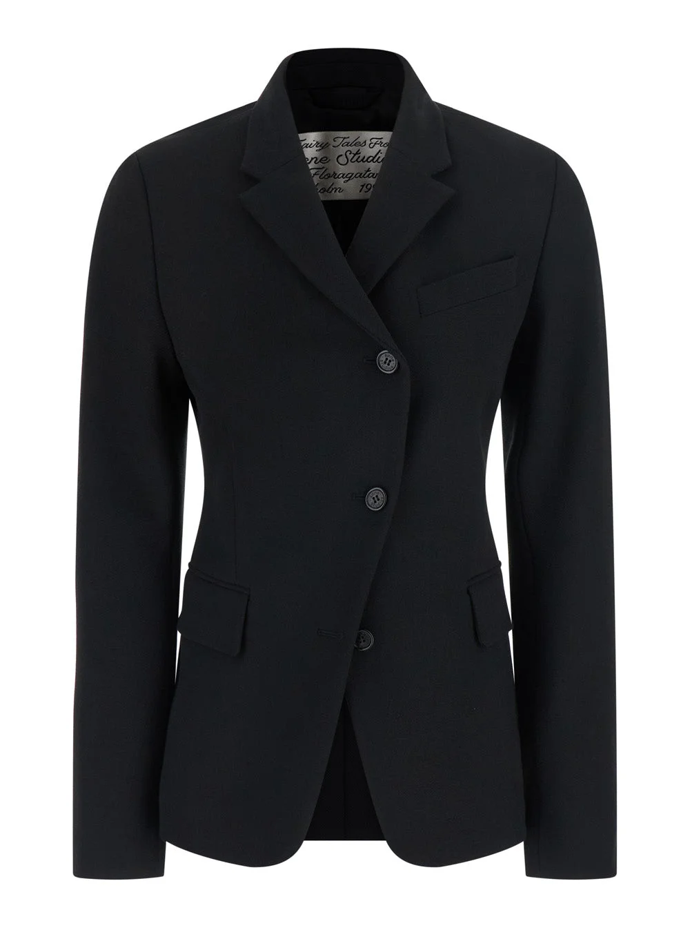 Acne Studios Women Black Blazer Jacket With Asymmetric Button Fastening In Fabric Women - 1
