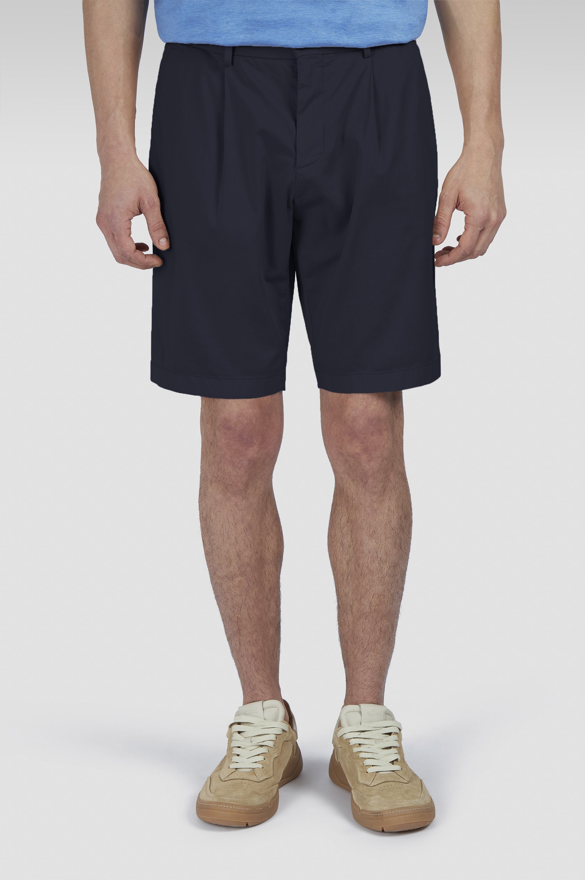 CHINO SILK STRETCH COTTON AND SILK BERMUDA SHORTS - 6