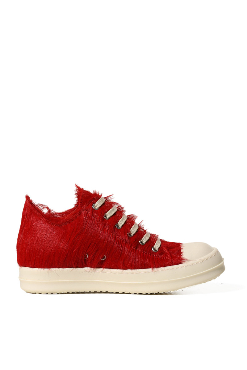 Rick Owens LOW SNEAKS / CARDINAL RED MILK MILK | REVERSIBLE
