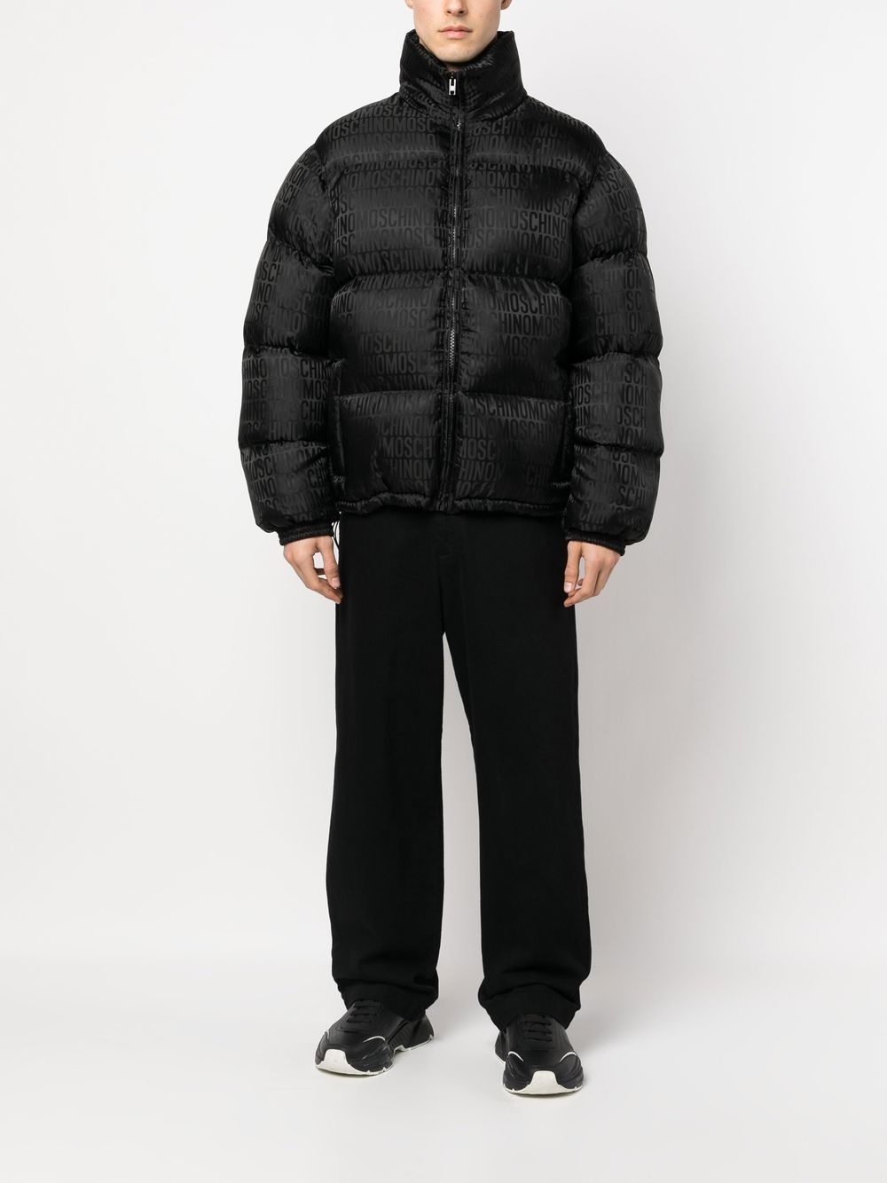 all-over logo print padded jacket - 2