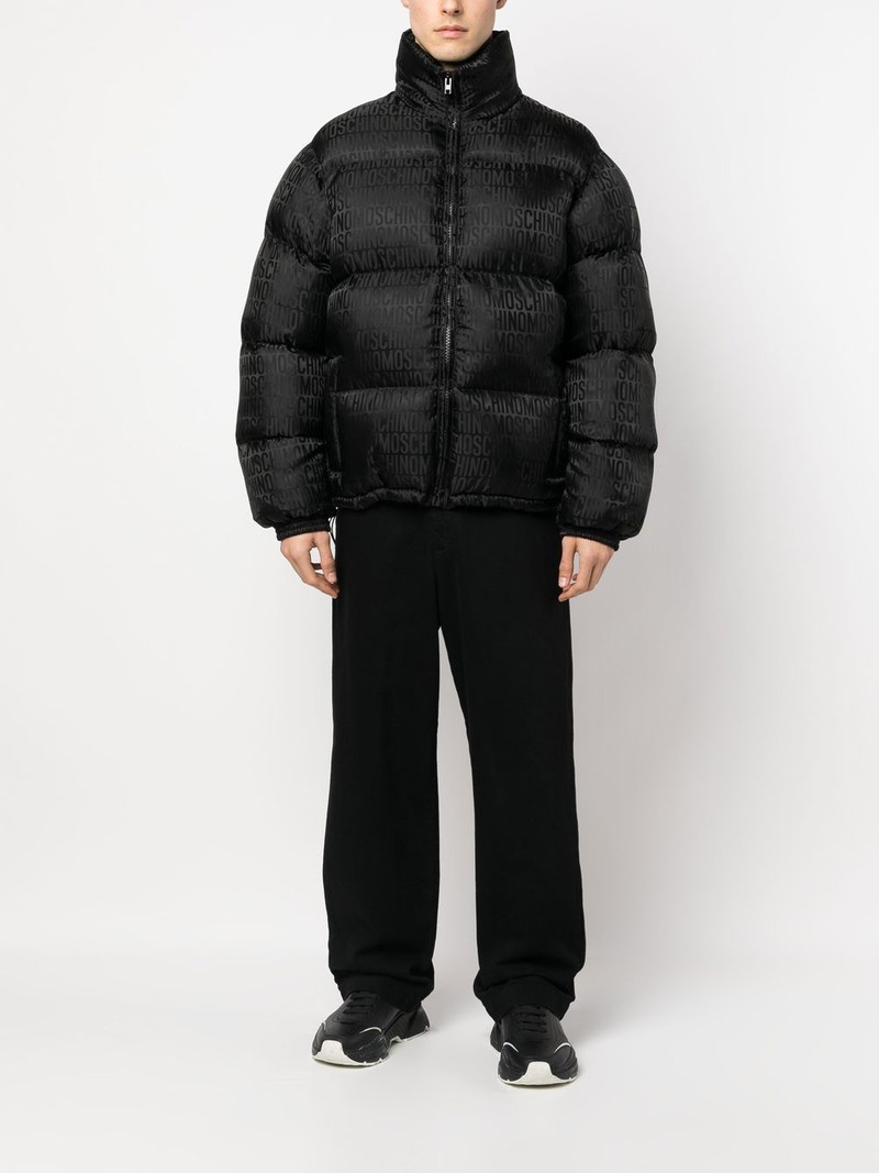 Moschino all-over logo print padded jacket outlook