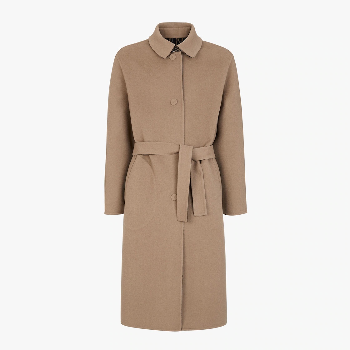 Beige wool trench coat - 1