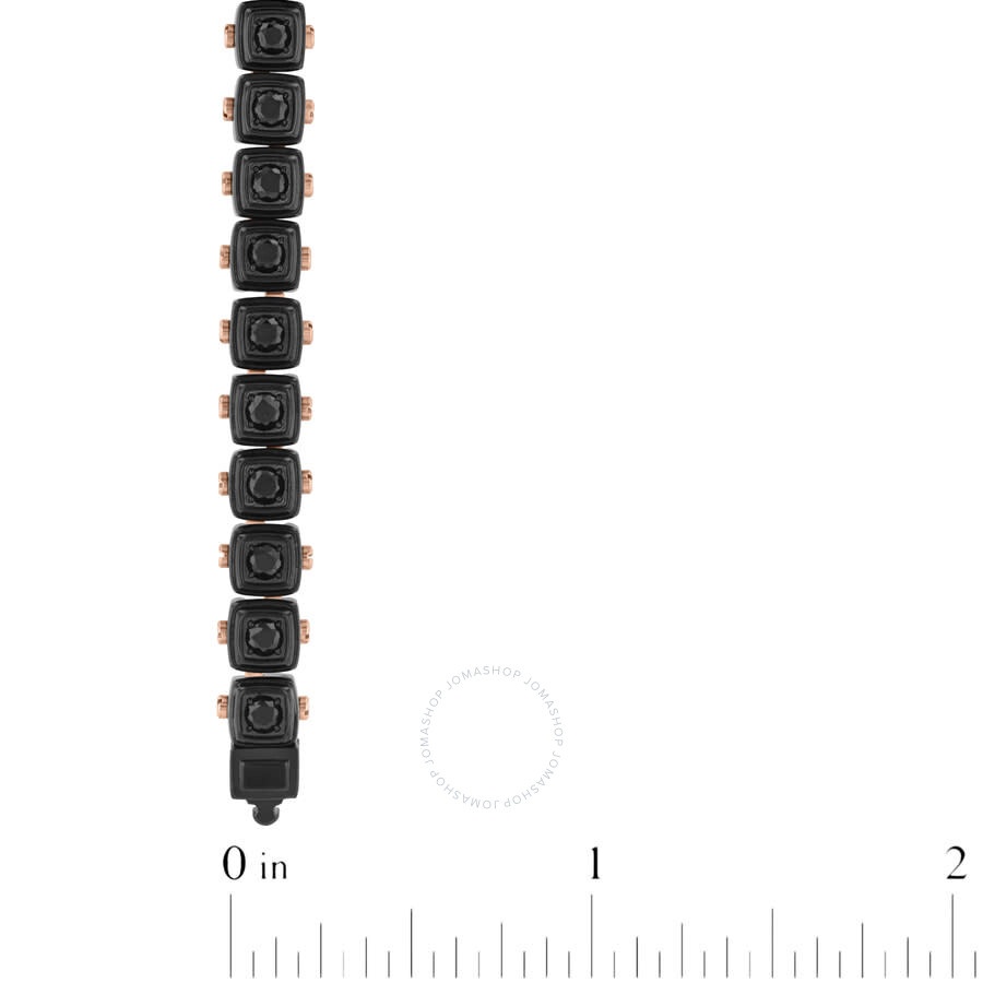 Robert Alton - Robert Alton Stainless Steel Black Spinel Black & Rose Finish Cube Design Bracelet - 4