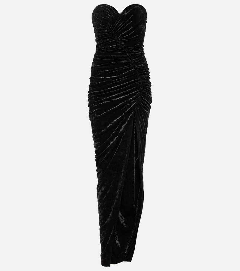 Ruched velvet gown 1