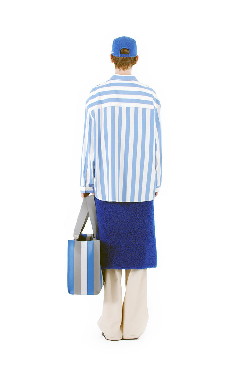 SUNNEI OVER SHIRT / white & blue stripes outlook
