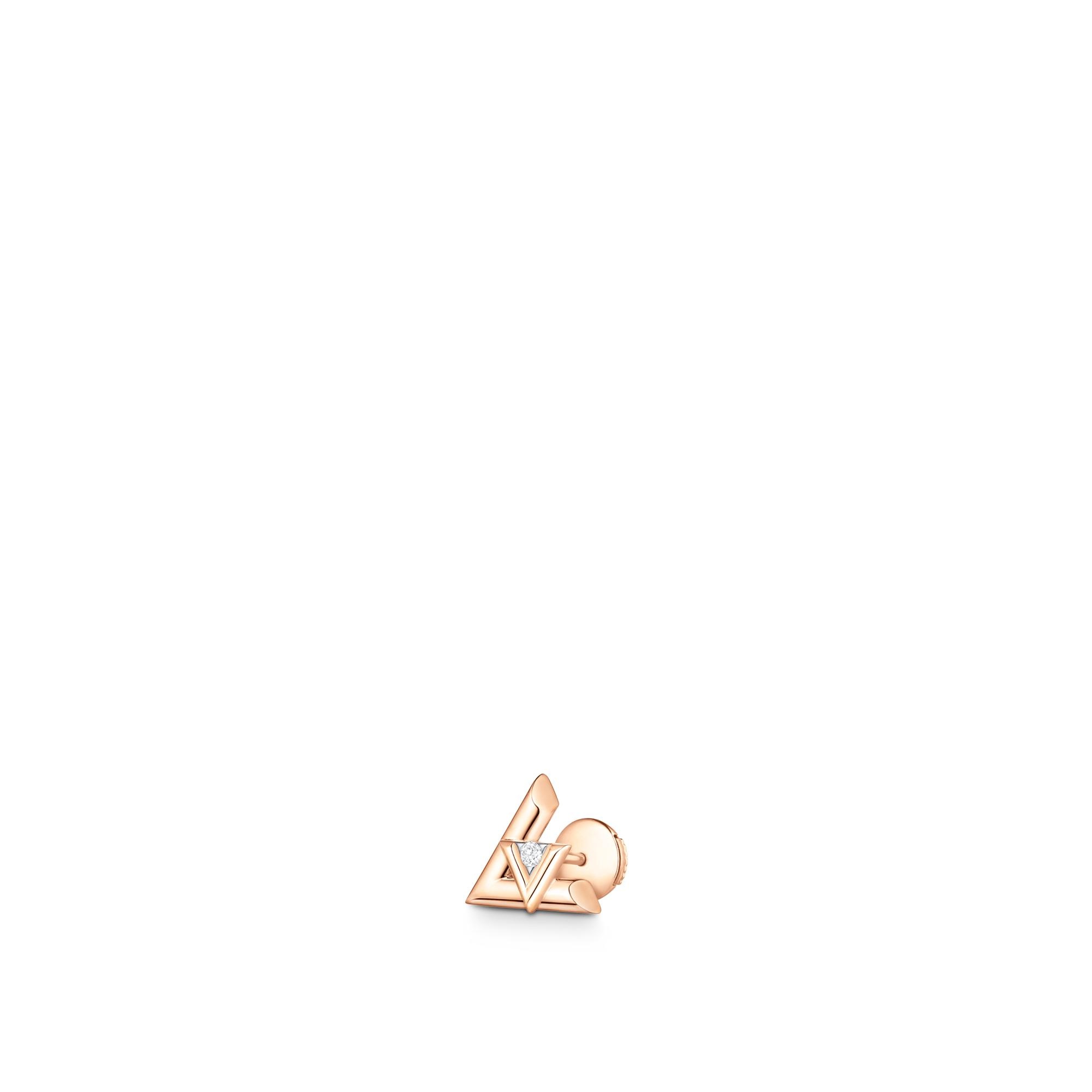 LV Volt One Stud, Pink Gold And Diamond - Per Unit - 3