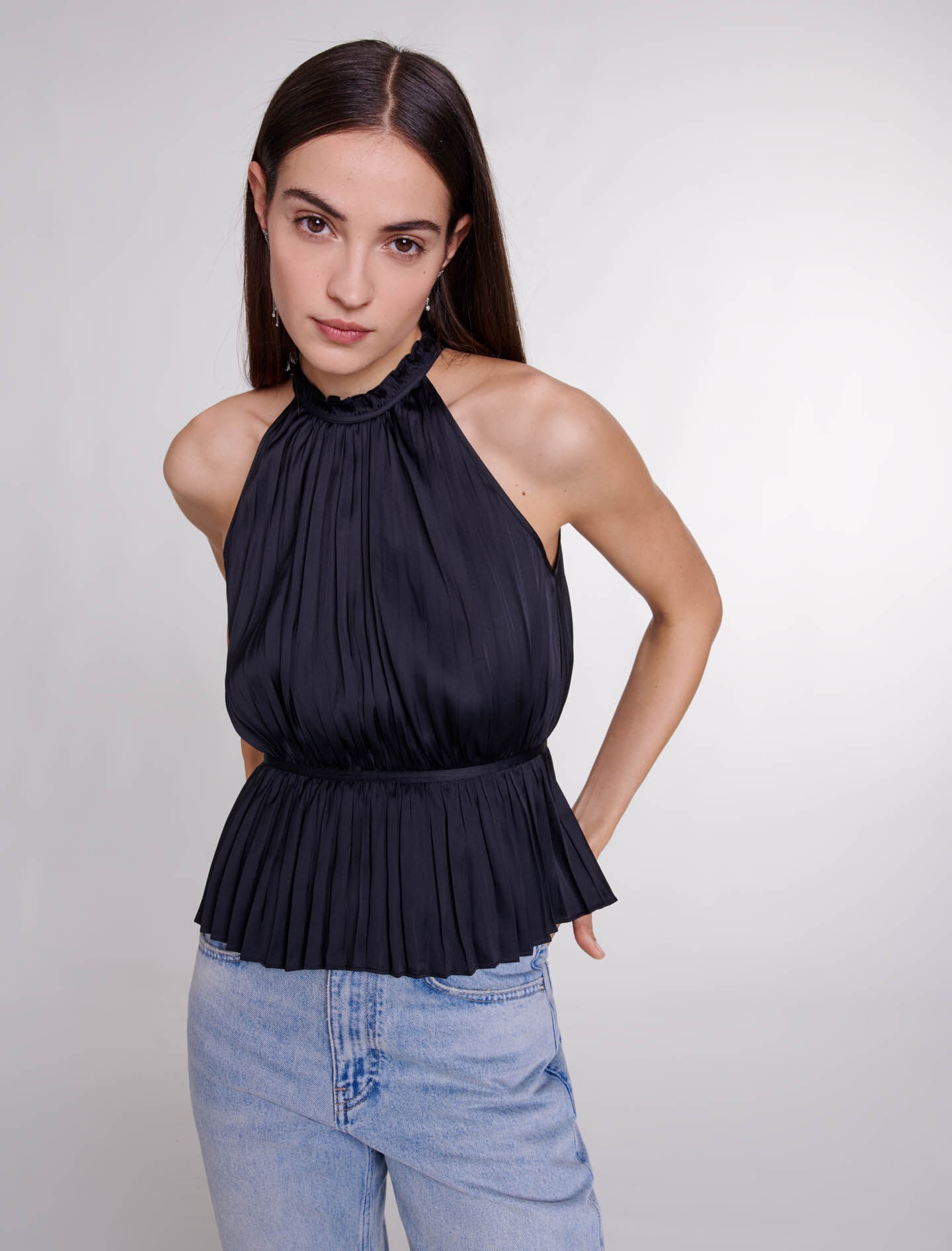 Pleated satin top - 5