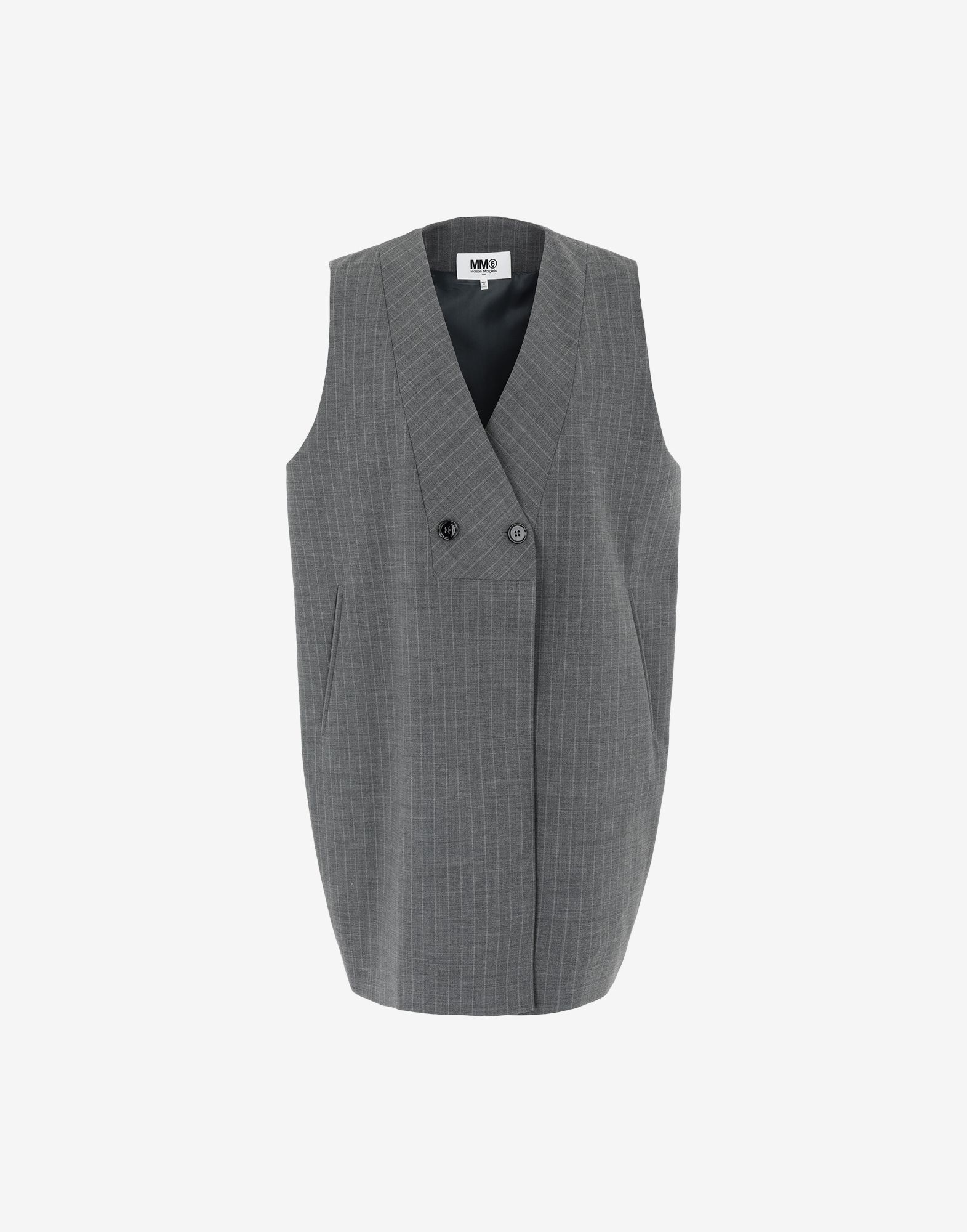 Pinstripe sleeveless jacket - 1