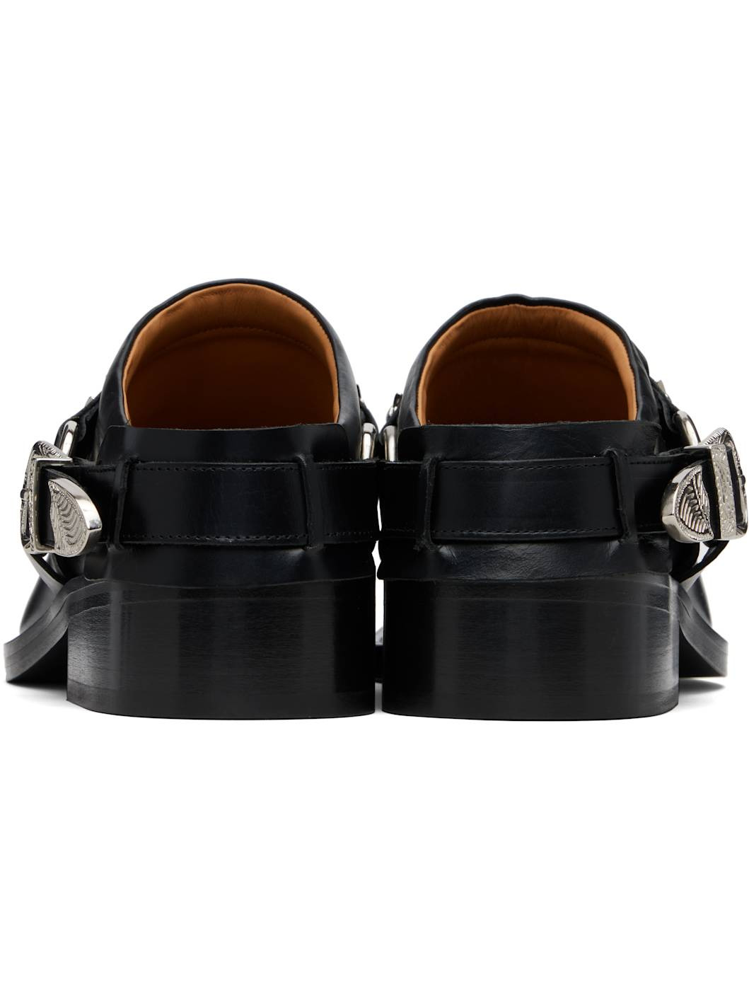 Black Western Mule Loafers - 2