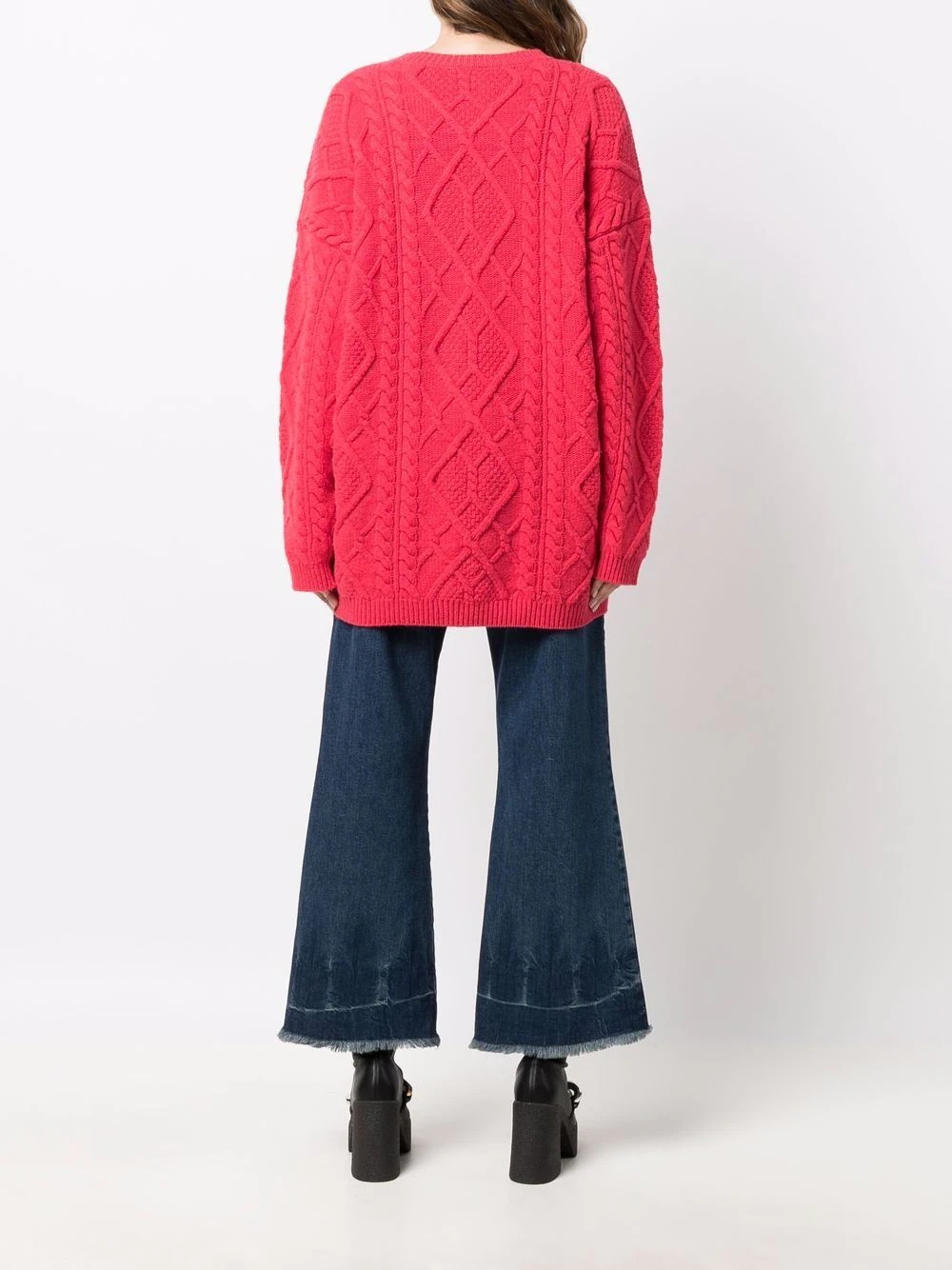 Aran crew neck jumper - 4