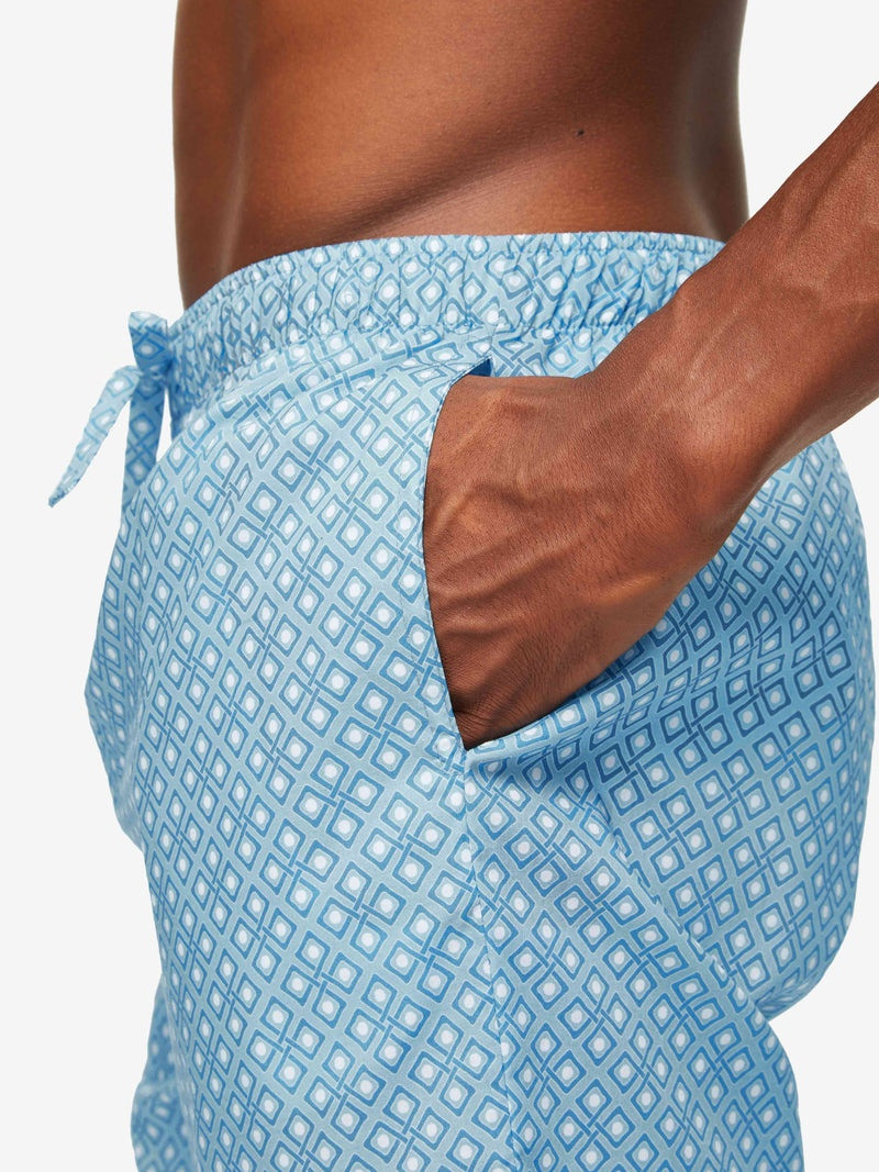 Men's Lounge Shorts Ledbury 56 Cotton Batiste Blue 6