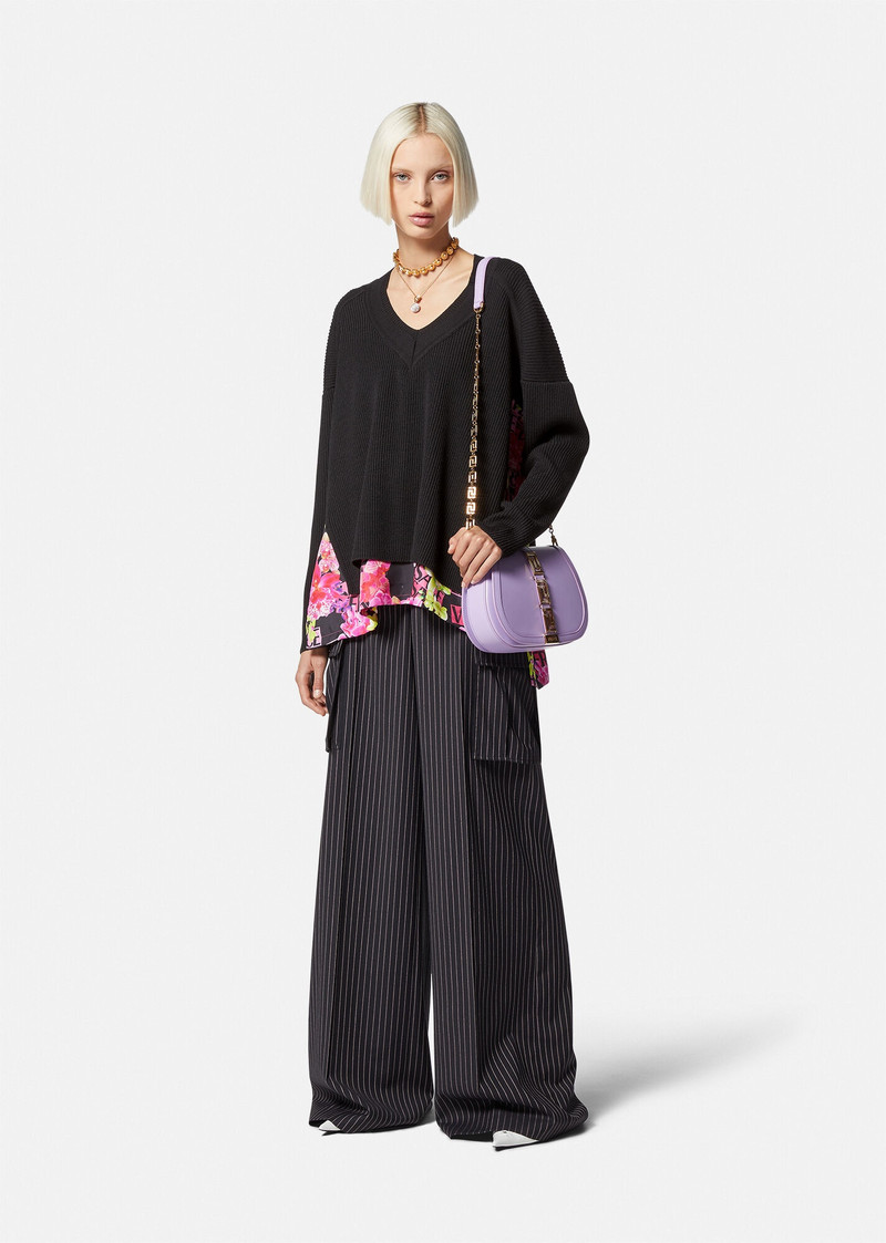 VERSACE Logo Orchid Knit Sweater outlook