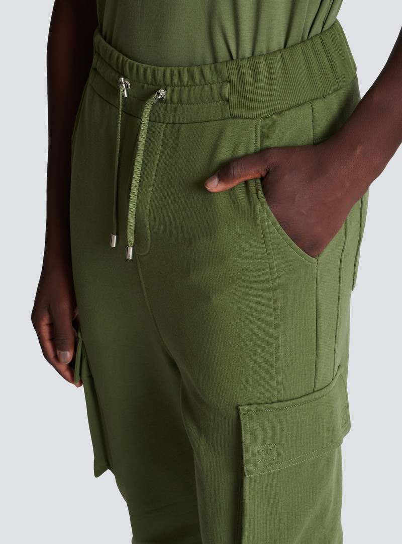 Cargo joggers with Balmain Paris print 7