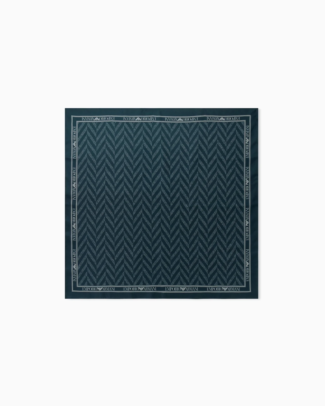 PURE SILK TWILL SCARF WITH CHEVRON PRINT SIGNATURE CAPSULE - 1