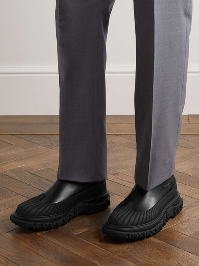 Thom Browne Chelsea Rubber-Trimmed Leather Chelsea Boots outlook