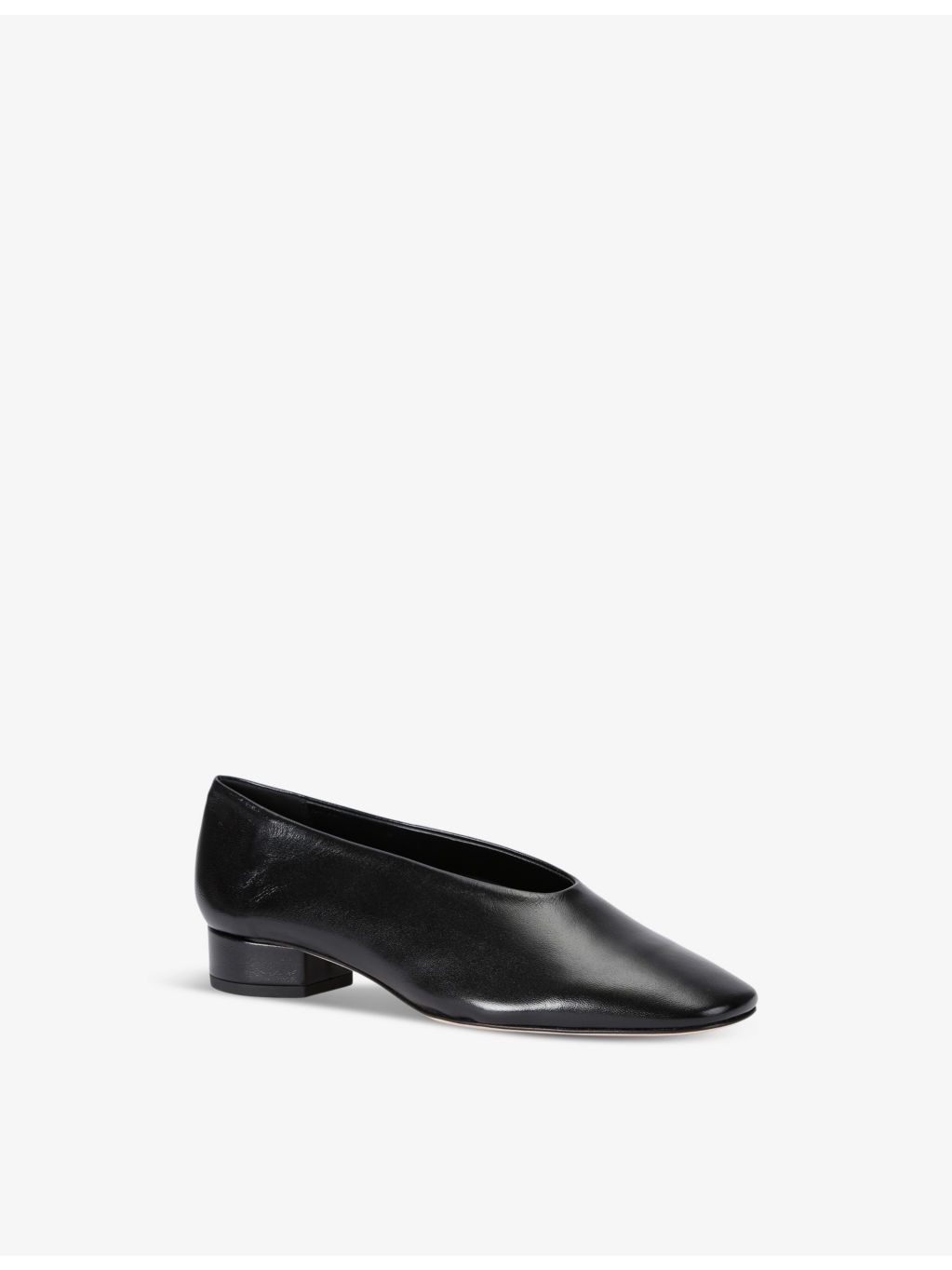 Delia pointed-toe leather heeled courts - 3
