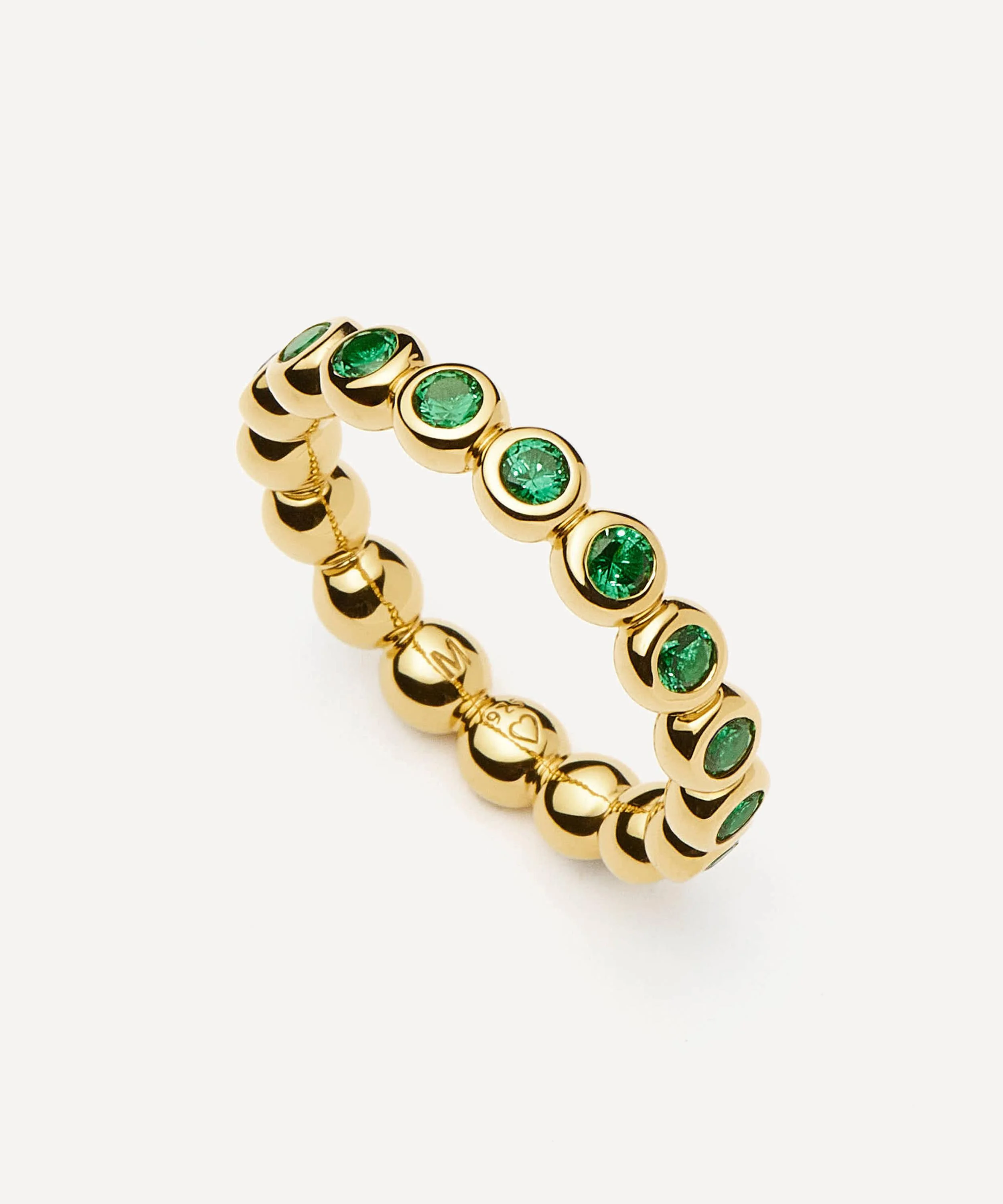 18ct Gold-Plated Vermeil Silver Tennis Stacking Ring - 1