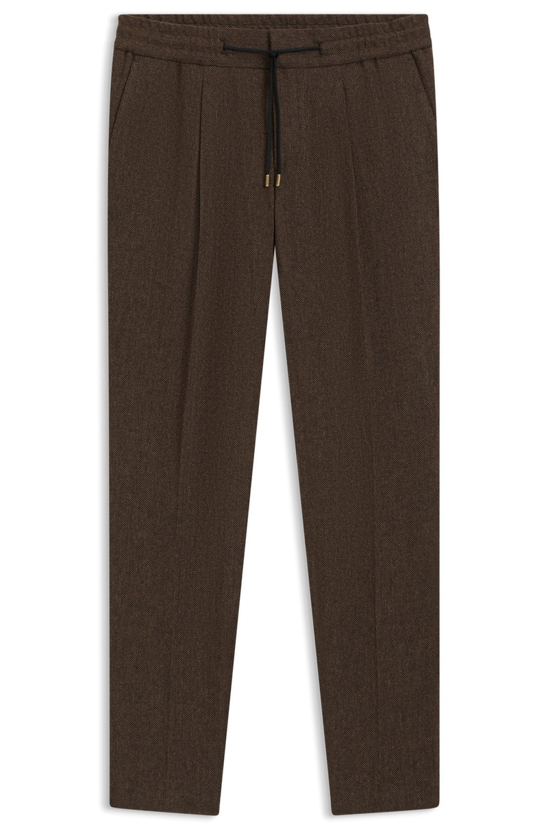 SLIM-FIT TROUSERS IN HERRINGBONE CLOTH 1