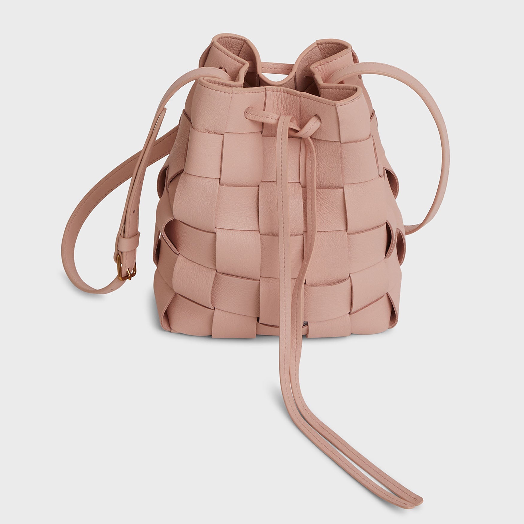 UPCYCLED WOVEN MINI BUCKET BAG - 5