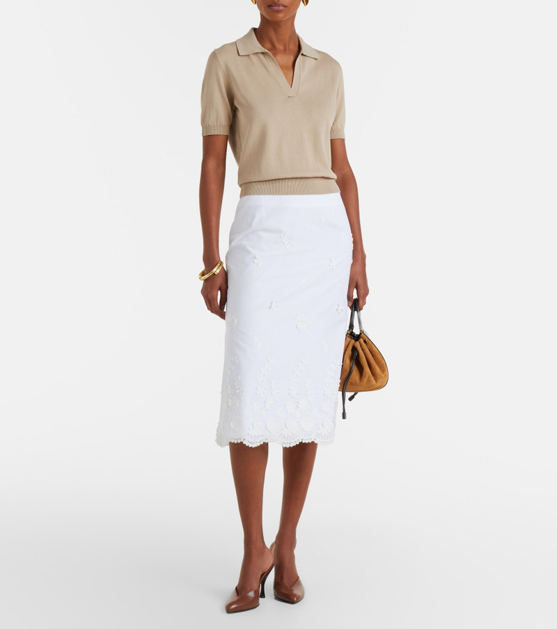 Altuzarra Malik embroidered cotton midi skirt outlook