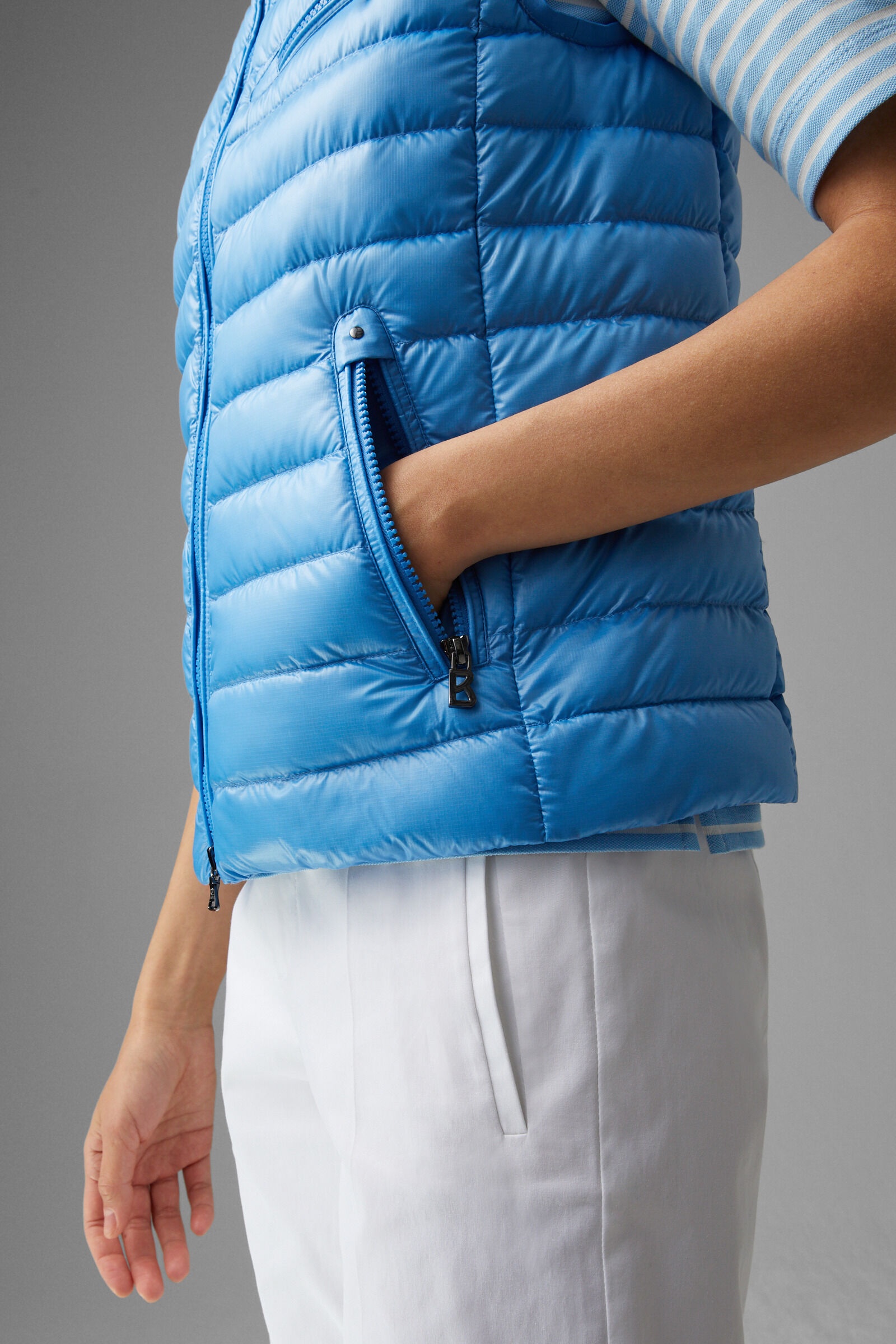 Florisa lightweight down vest in Blue - 6