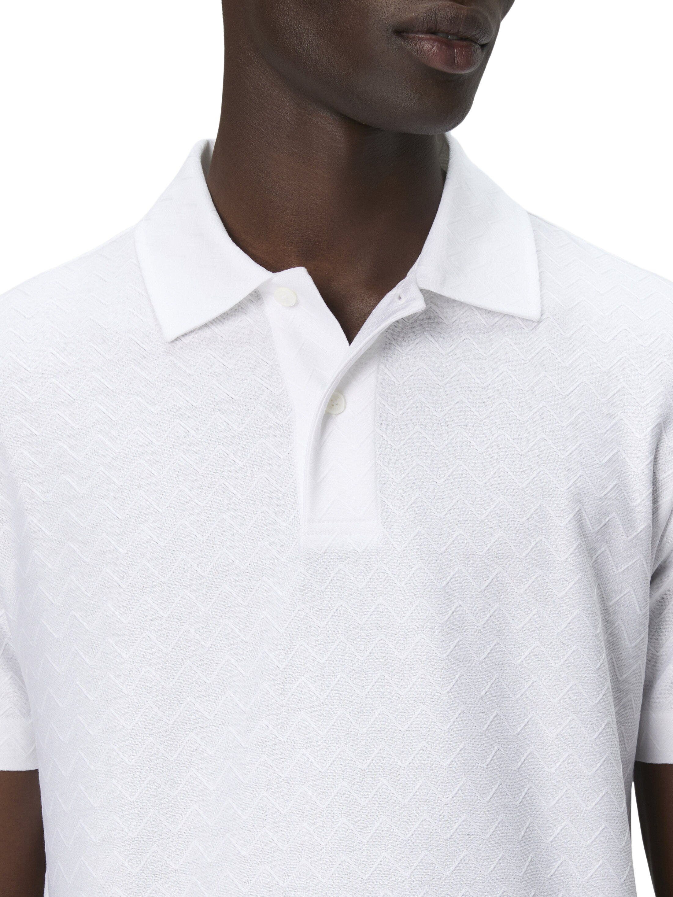 Missoni Tonal Zigzag Cotton Jersey Polo Shirt in White at Nordstrom - 4