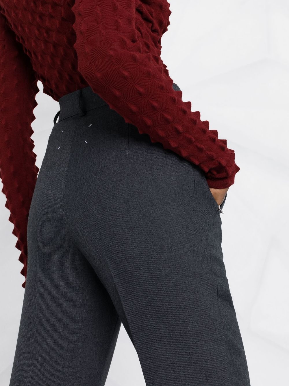 high-waisted slim-fit trousers - 5