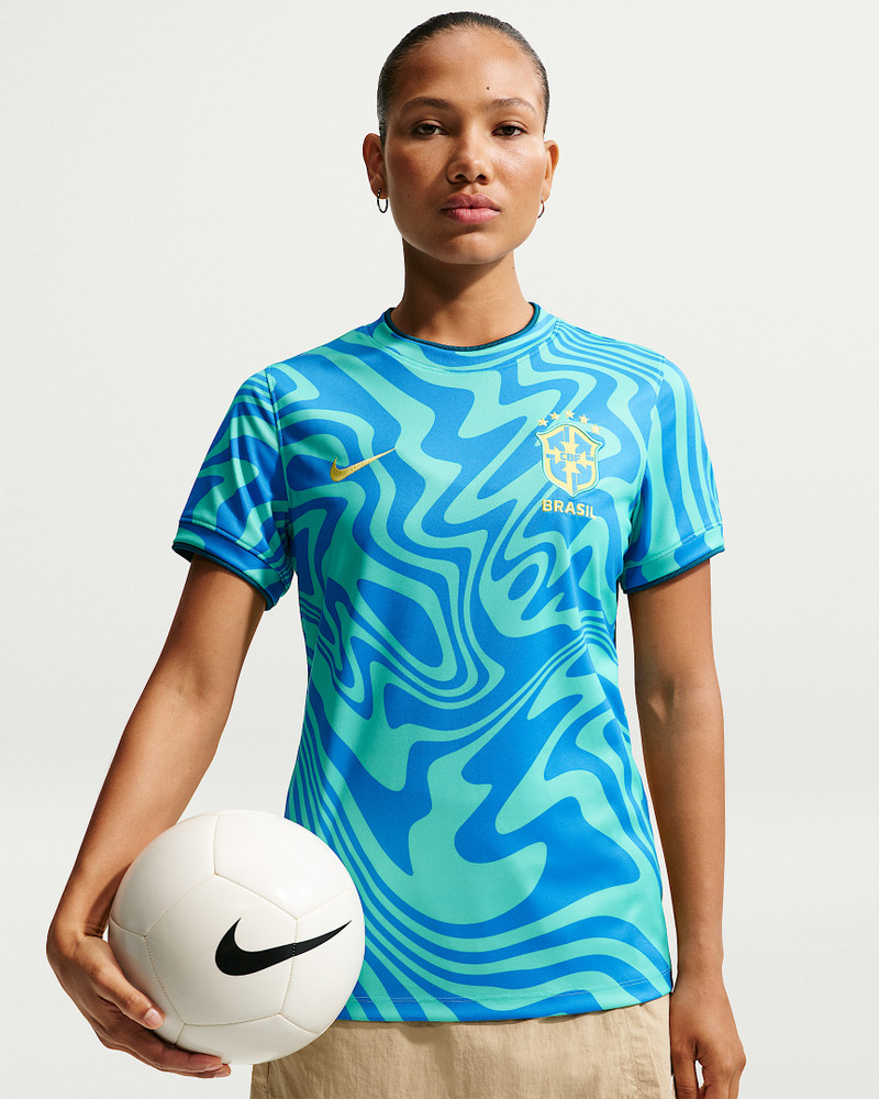 Brazil Women's Nike Dri-FIT Soccer Pre-Match Short-Sleeve Top 1