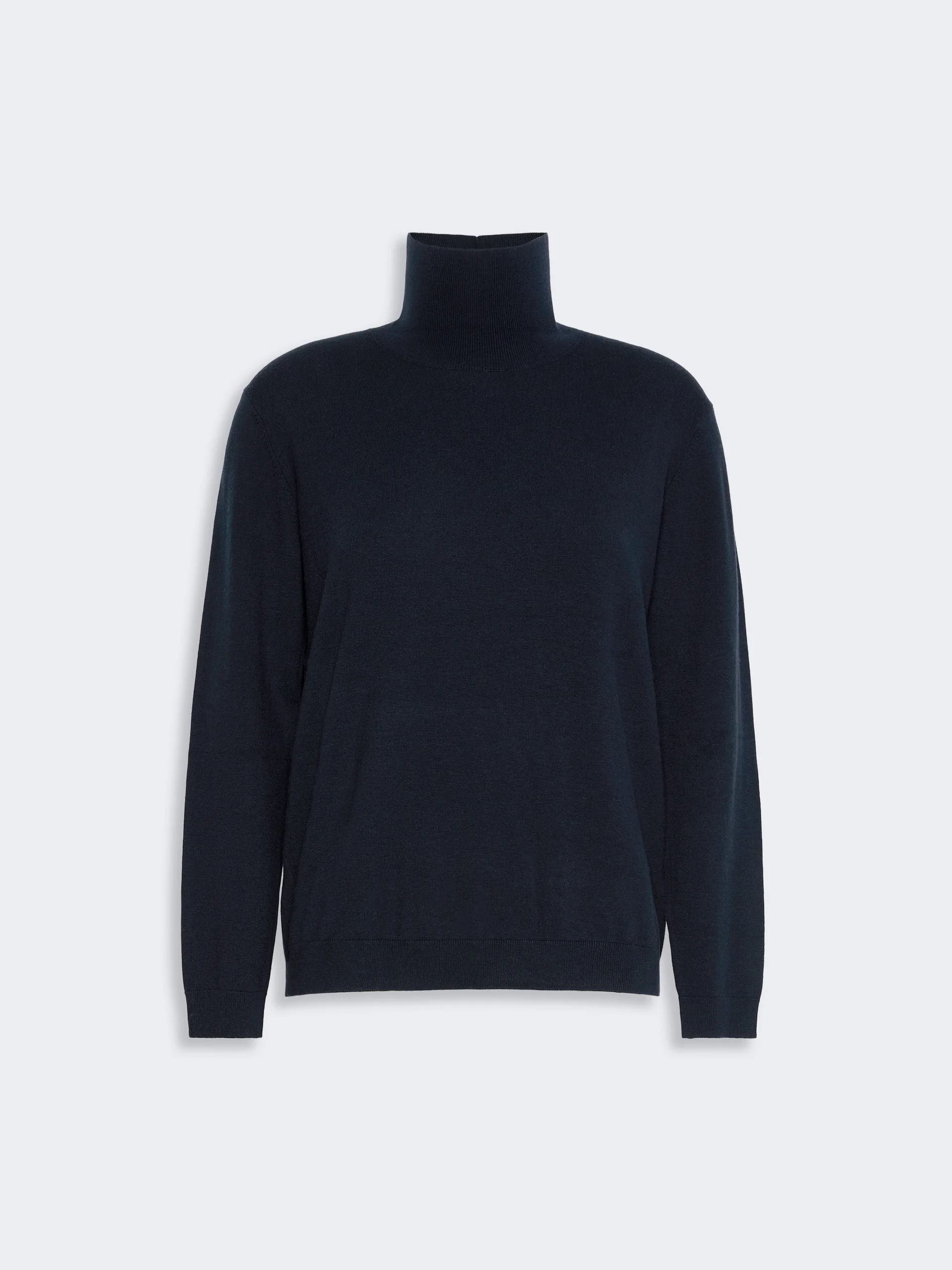 KIKU Wool and silk knit turtleneck - NAVY - 1