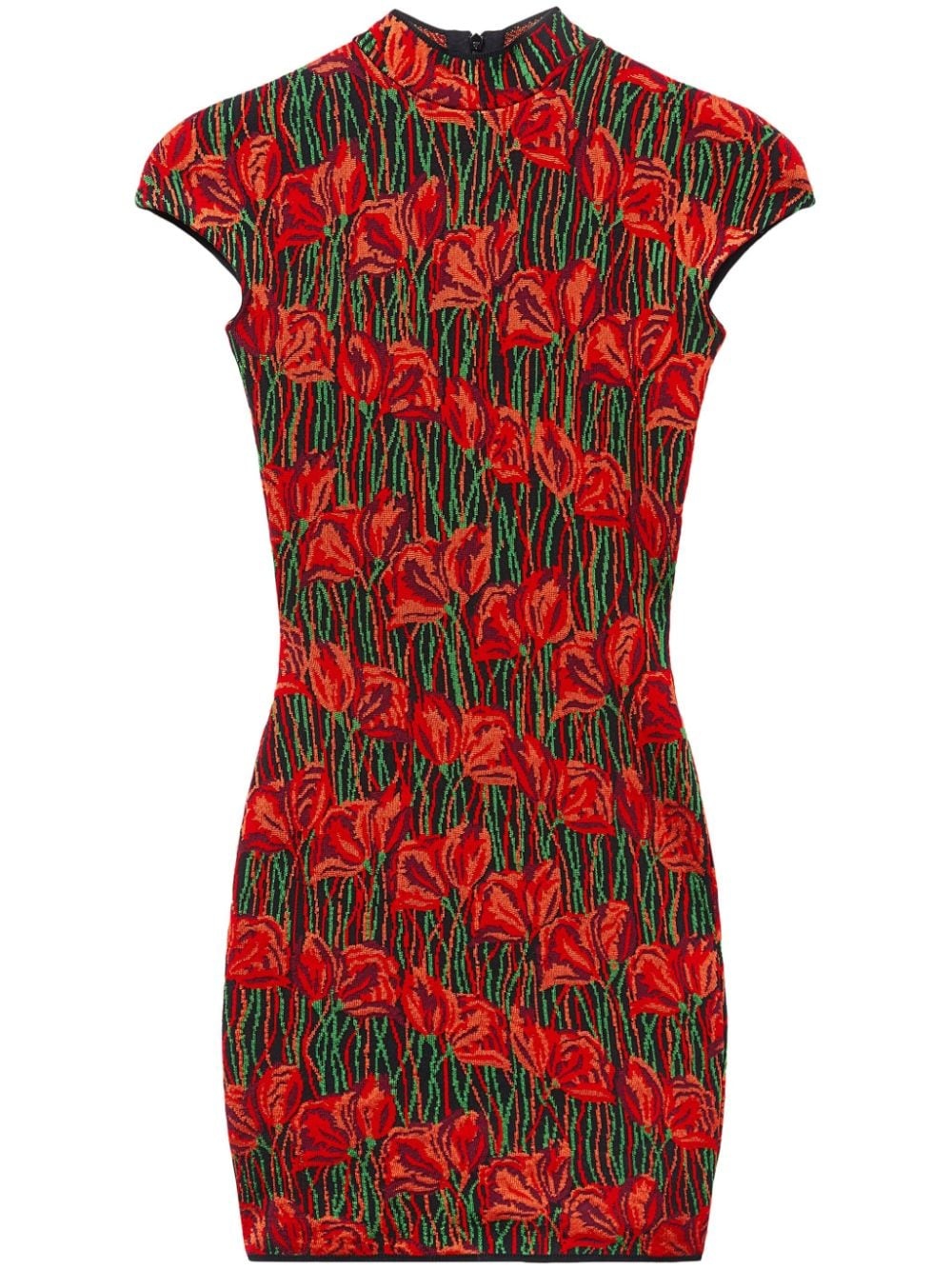 Fiore di Loto jacquard minidress - 1